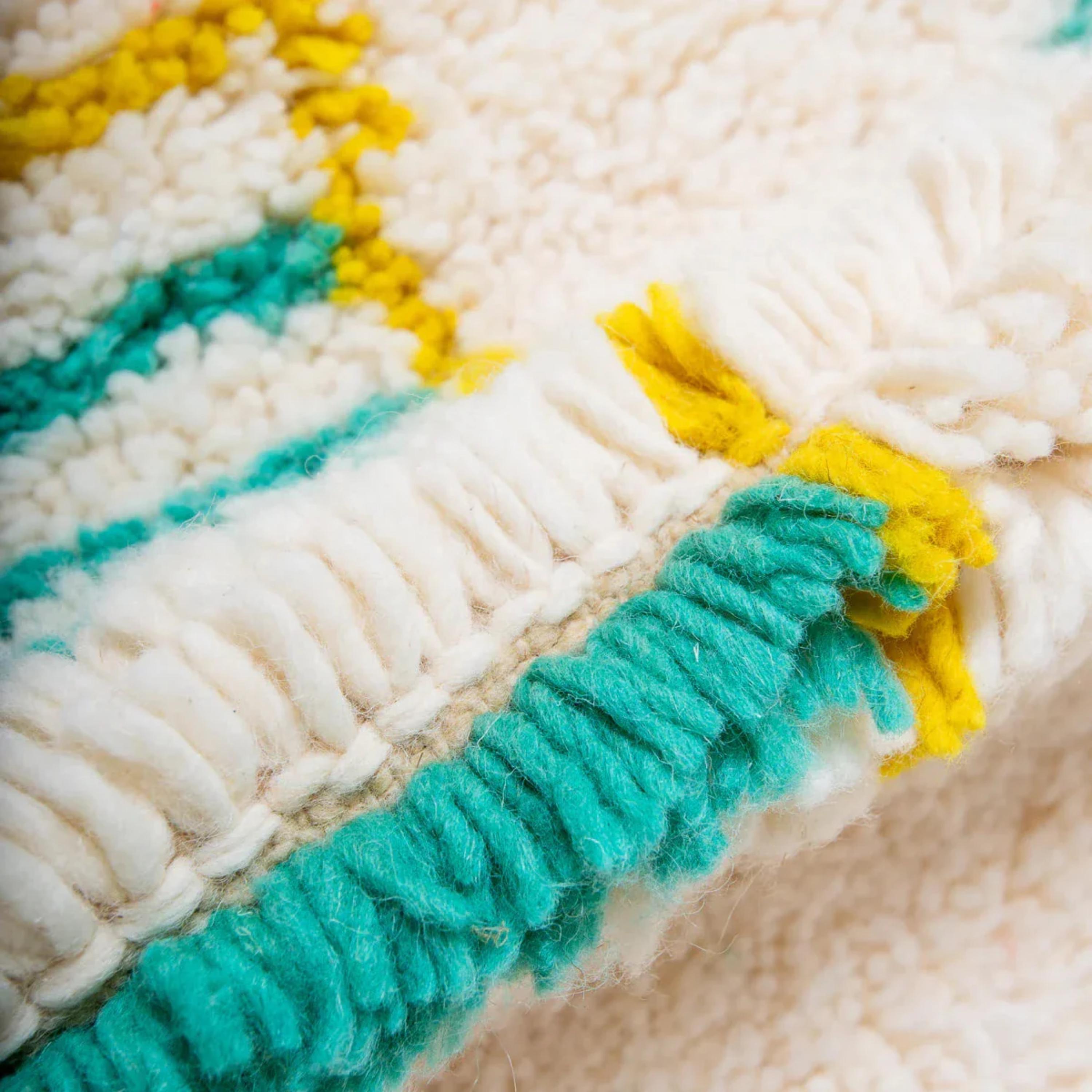 Handwoven Moroccan Rug: Vibrant Bohemian Style Area Rug, Custom Size