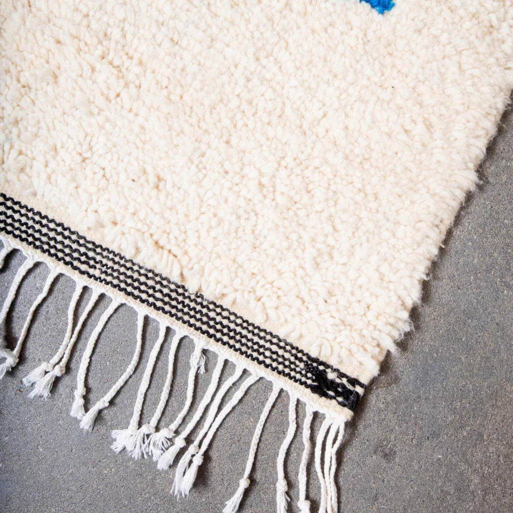 Handmade Beni Ourain Rug: Geometric Bohemian Moroccan Rug, Custom Size