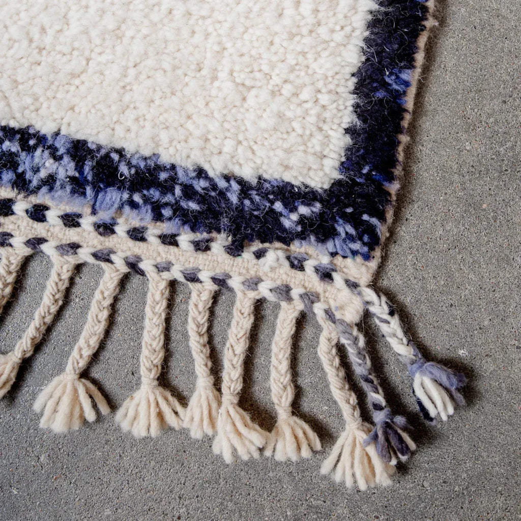 Handmade Beni Ourain Moroccan Rug: Neutral Wool Berber Carpet