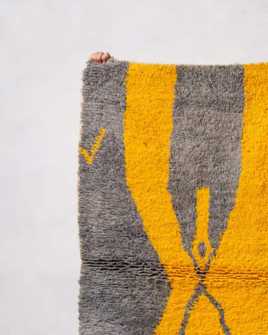 Handwoven Moroccan Shag Rug: Plush Bohemian Style, Custom Size