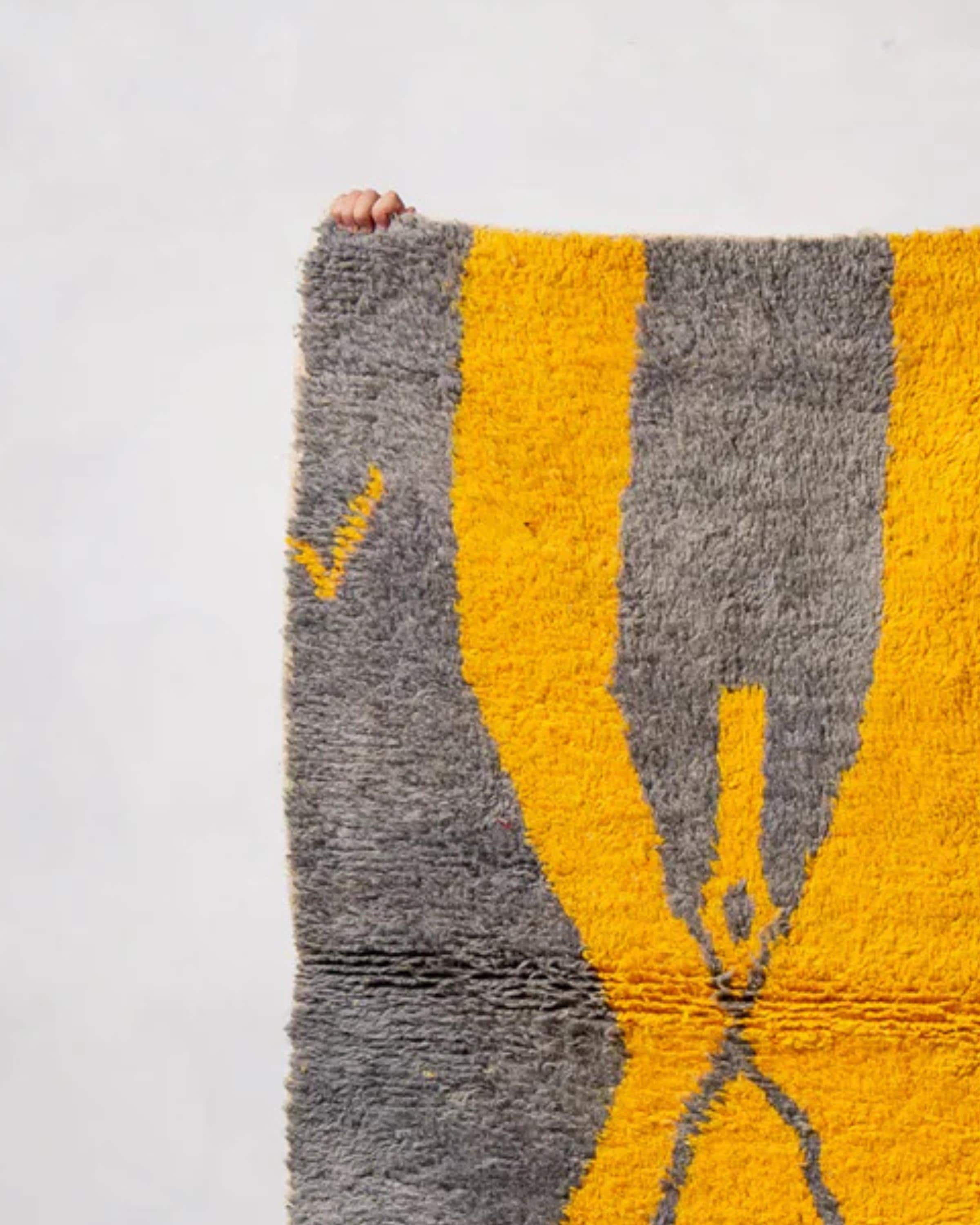 Handwoven Moroccan Shag Rug: Plush Bohemian Style, Custom Size