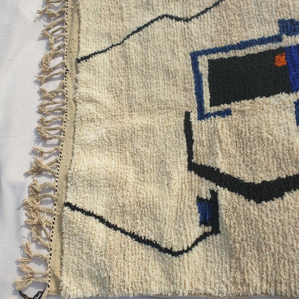 Handmade Beni Ourain Wool Rug: Moroccan Berber Shag Carpet