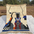 Handmade Beni Ourain Wool Rug: Moroccan Berber Shag Carpet