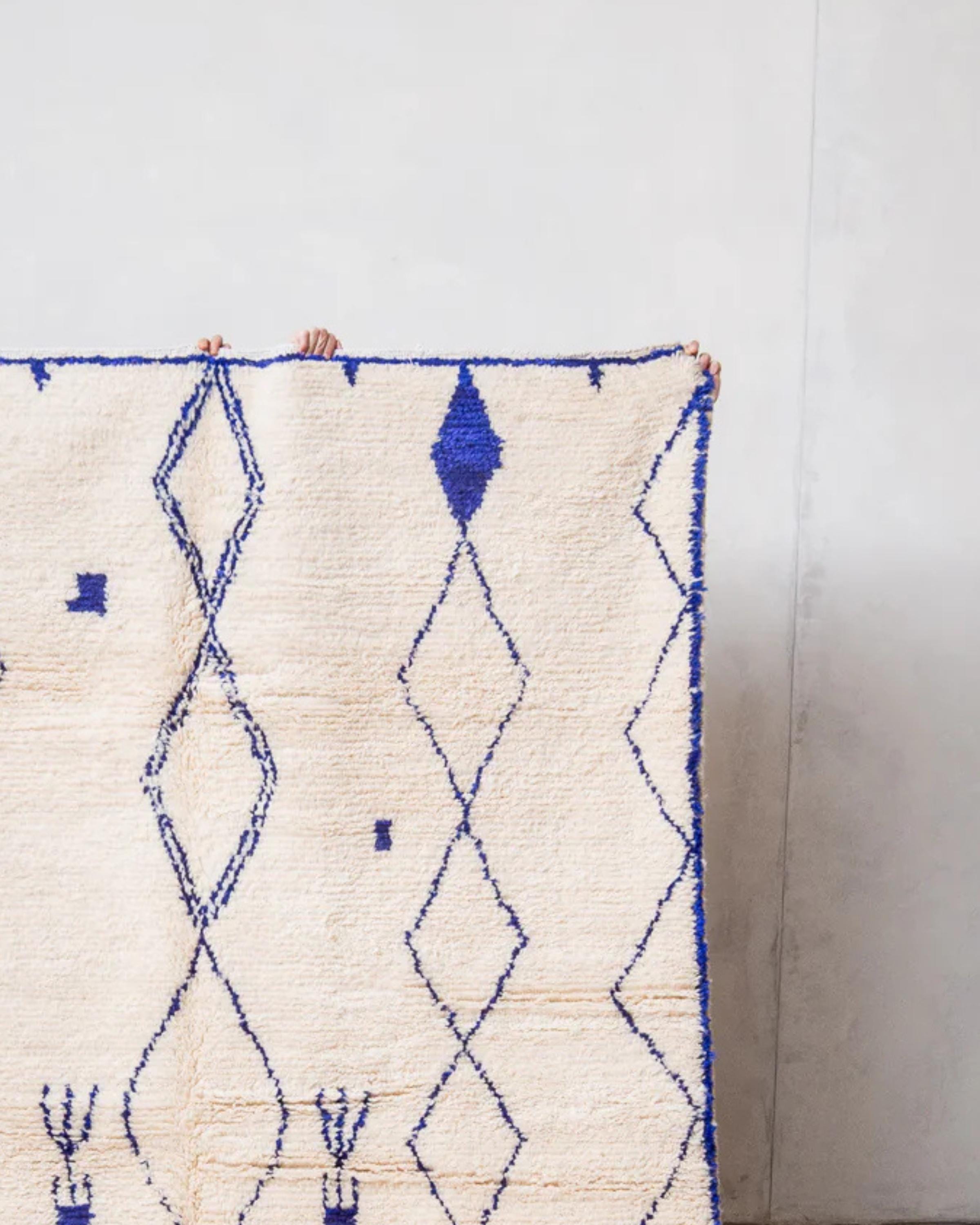 Handmade Beni Ourain Rug: Authentic Moroccan Rug, Custom Sizes