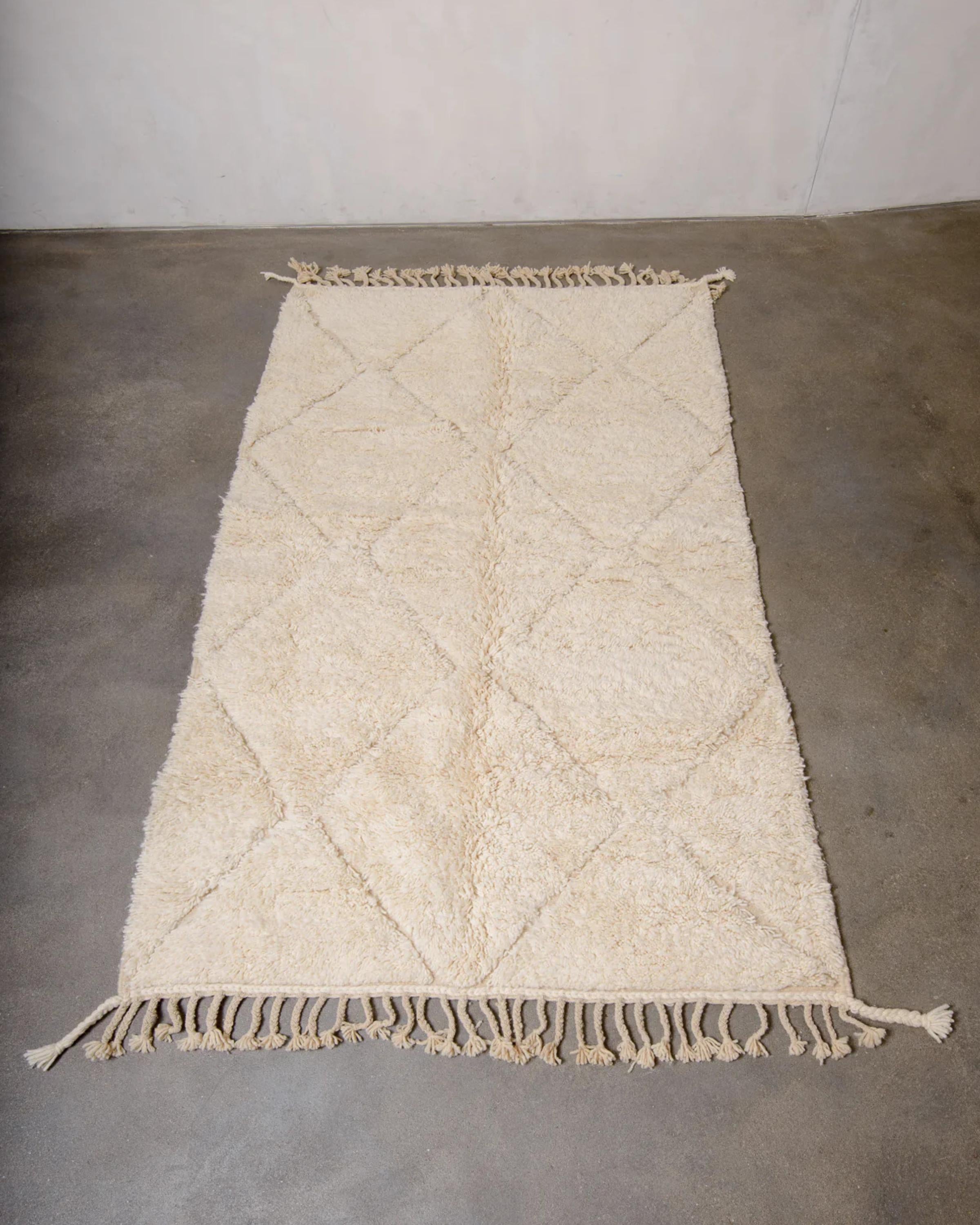 Handmade Beni Ourain Rug: Custom Moroccan Shag Rug