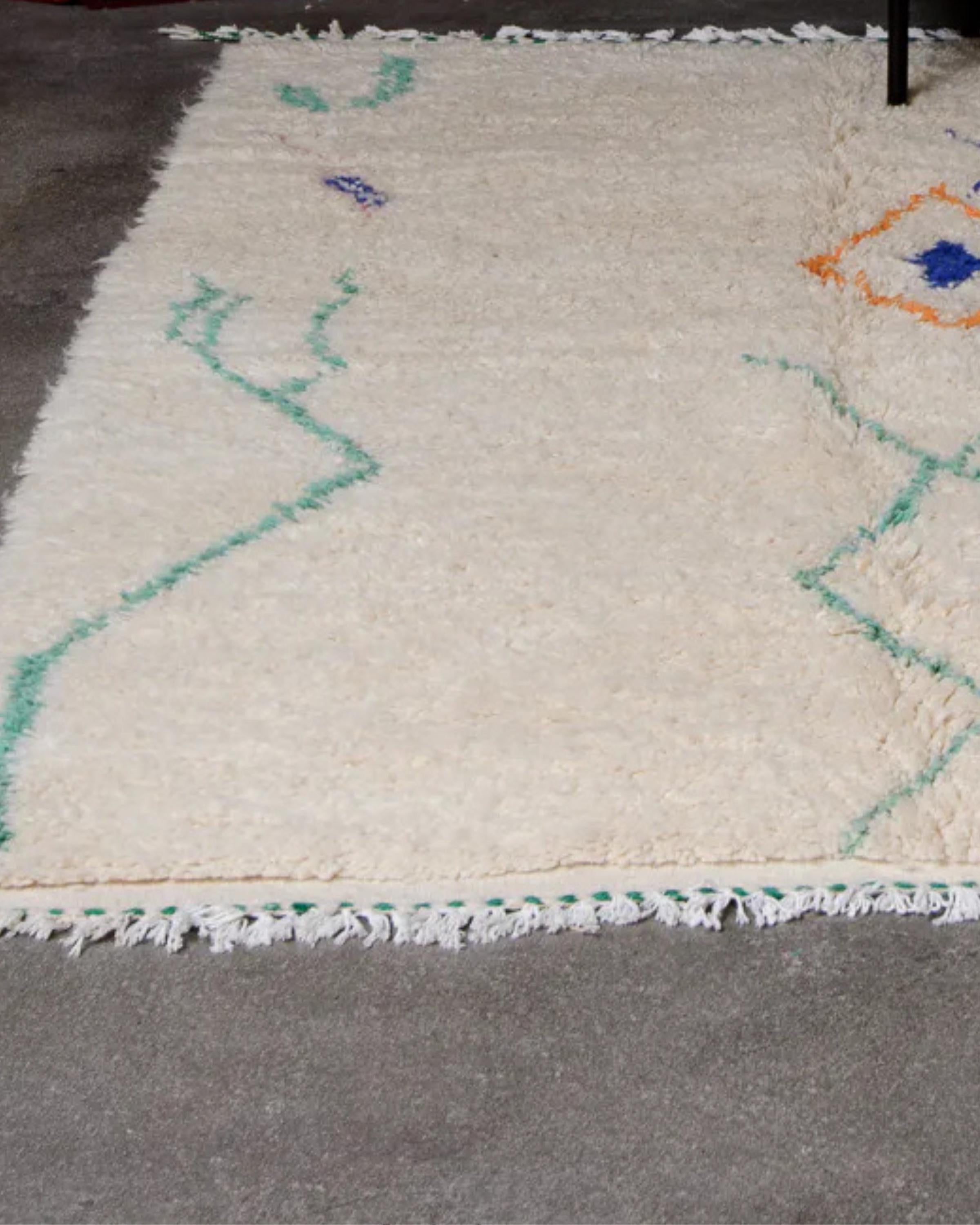 Handmade Beni Ourain Rug: Custom Moroccan Shag Rug