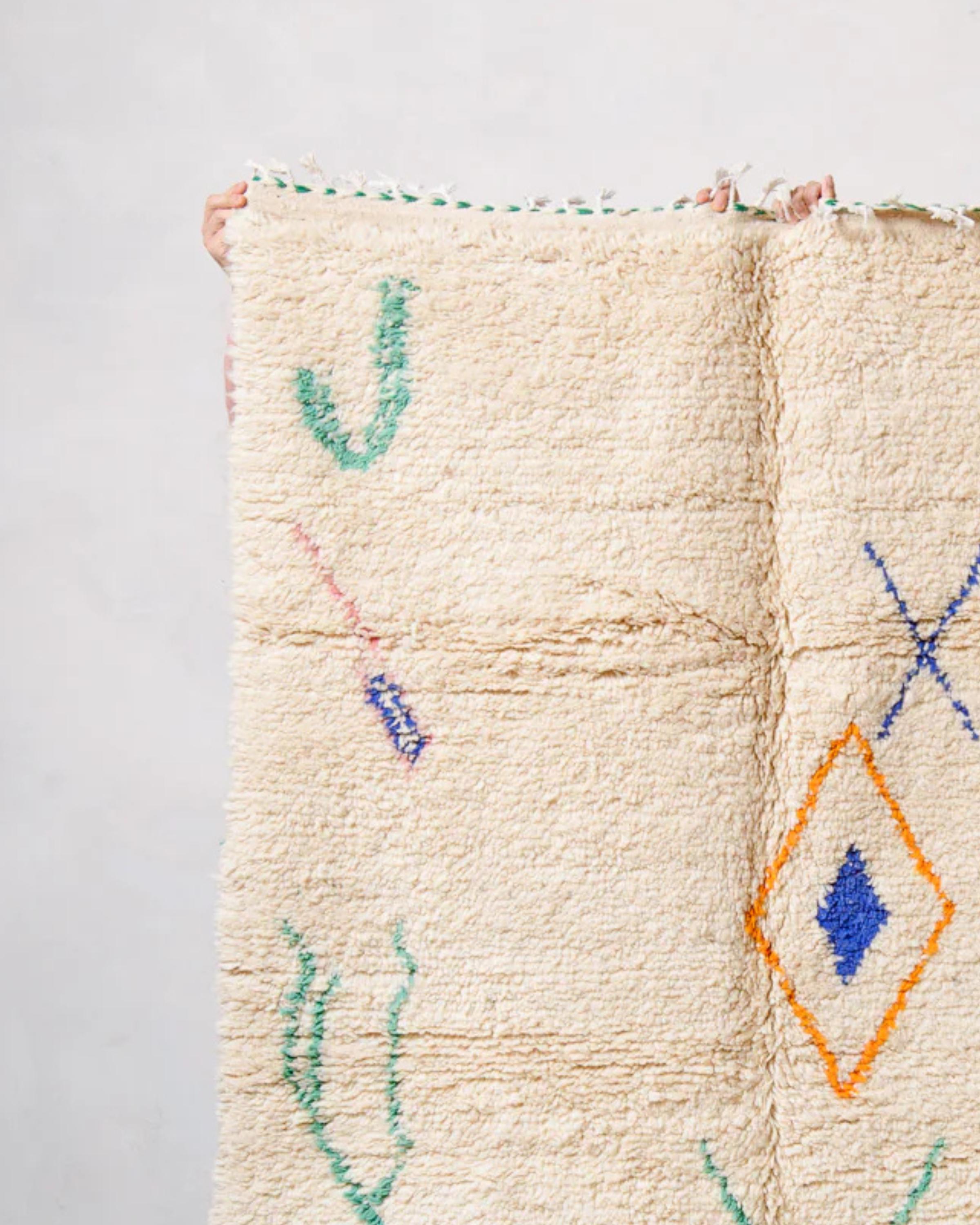 Handmade Beni Ourain Rug: Custom Moroccan Shag Rug