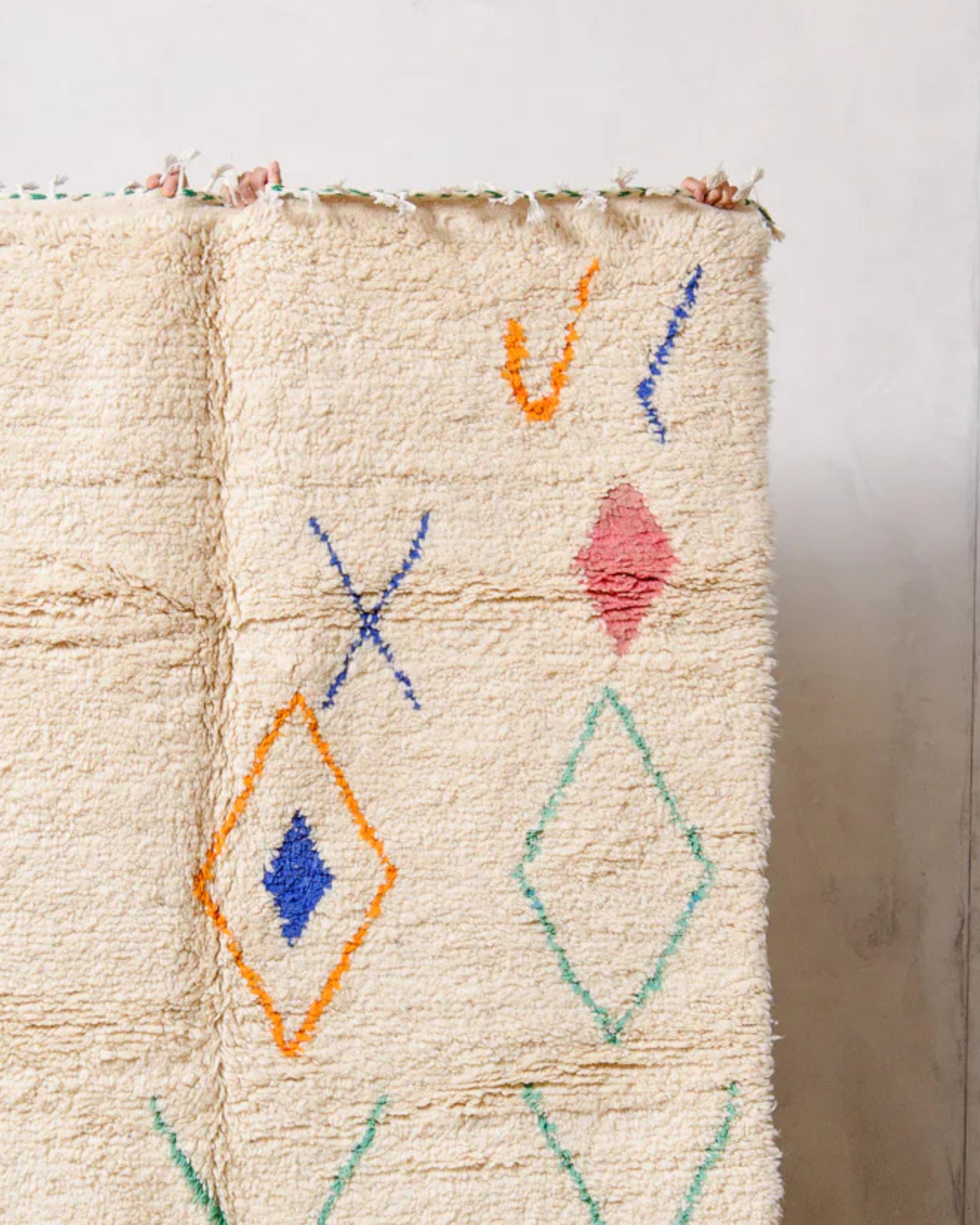 Handmade Beni Ourain Rug: Custom Moroccan Shag Rug