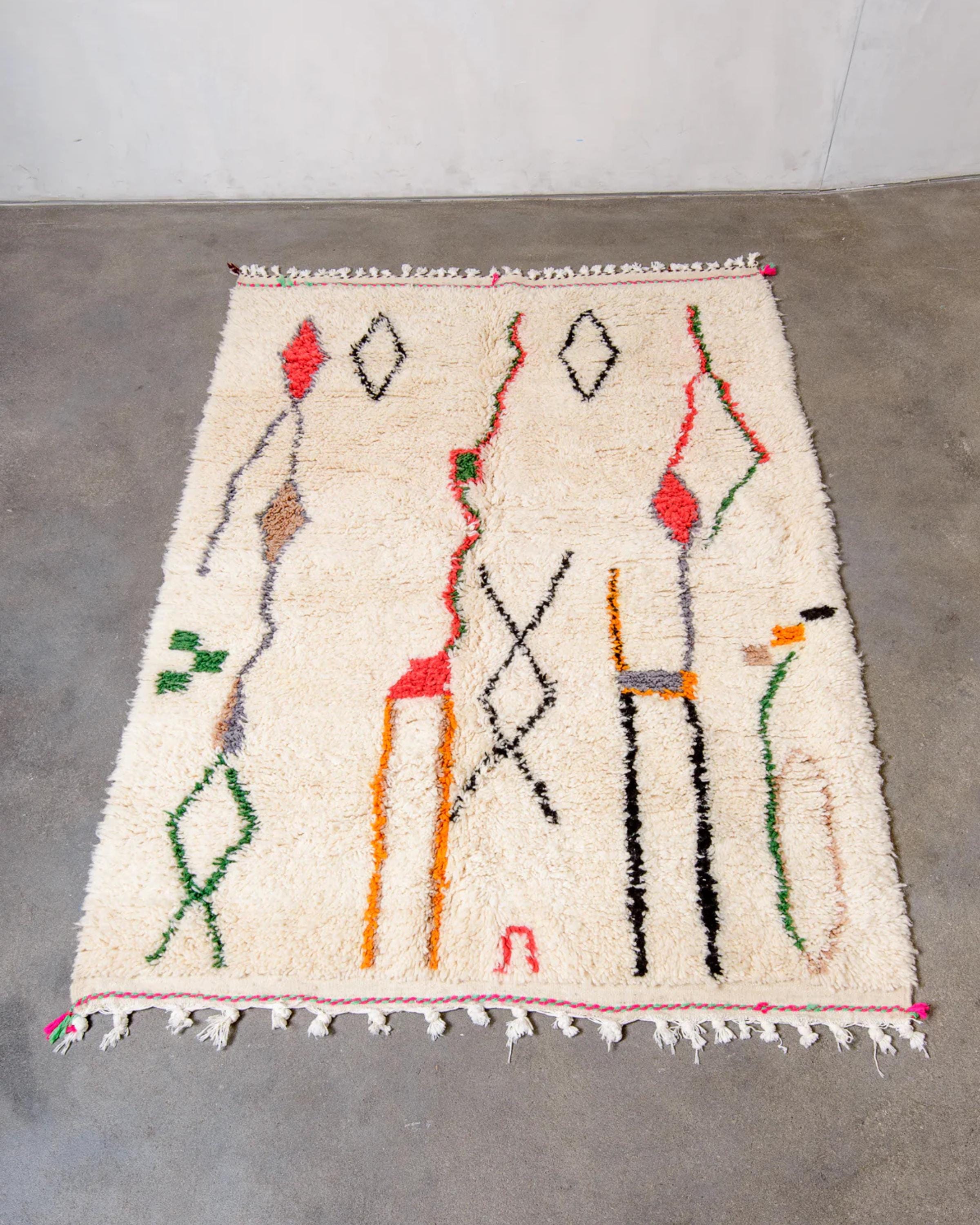 Handwoven Beni Ourain Rug: Moroccan Shag Rug, Custom Size