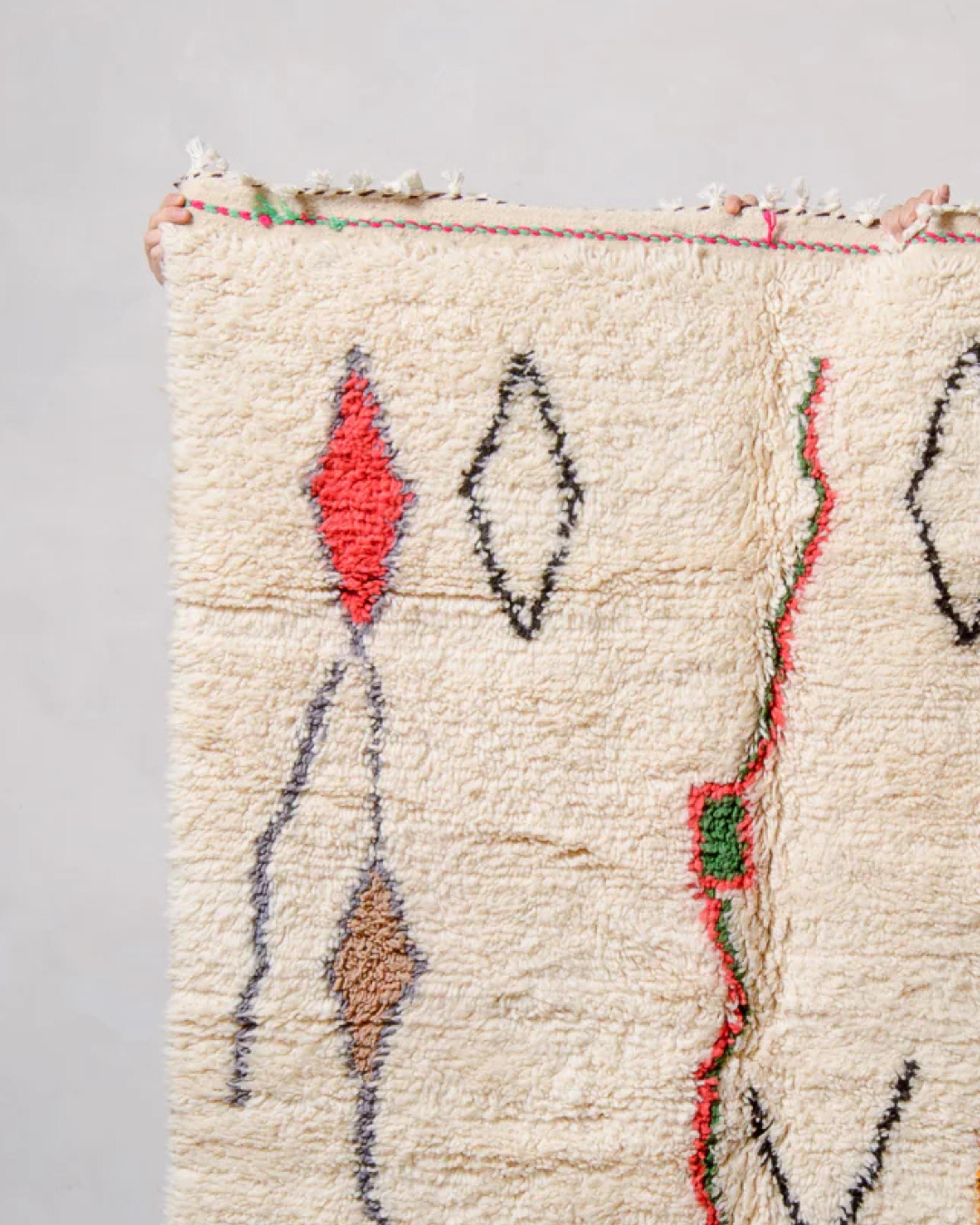 Handwoven Beni Ourain Rug: Moroccan Shag Rug, Custom Size