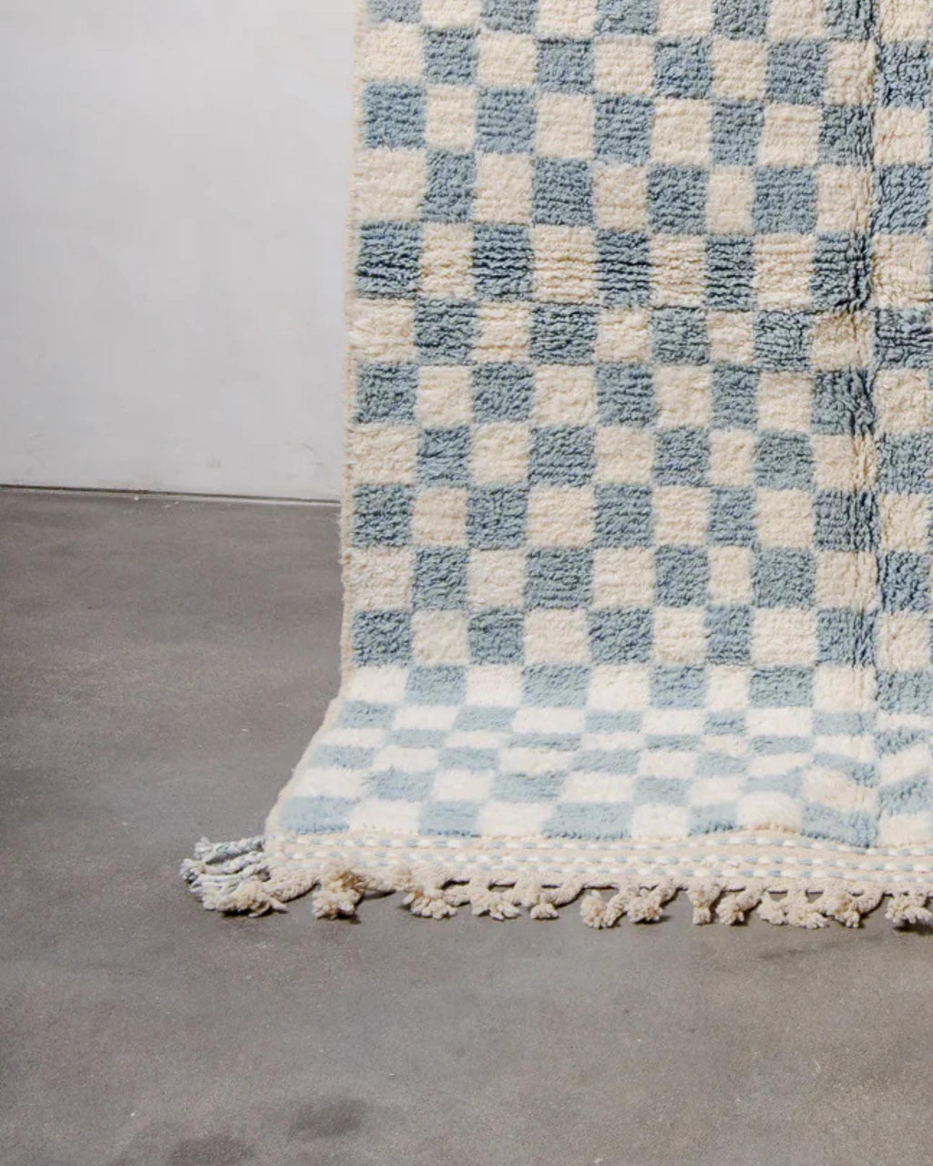 Handmade Beni Ourain Rug: Checkered Moroccan Rug, Custom Size