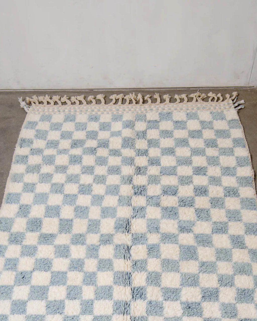 Handmade Beni Ourain Rug: Checkered Moroccan Rug, Custom Size
