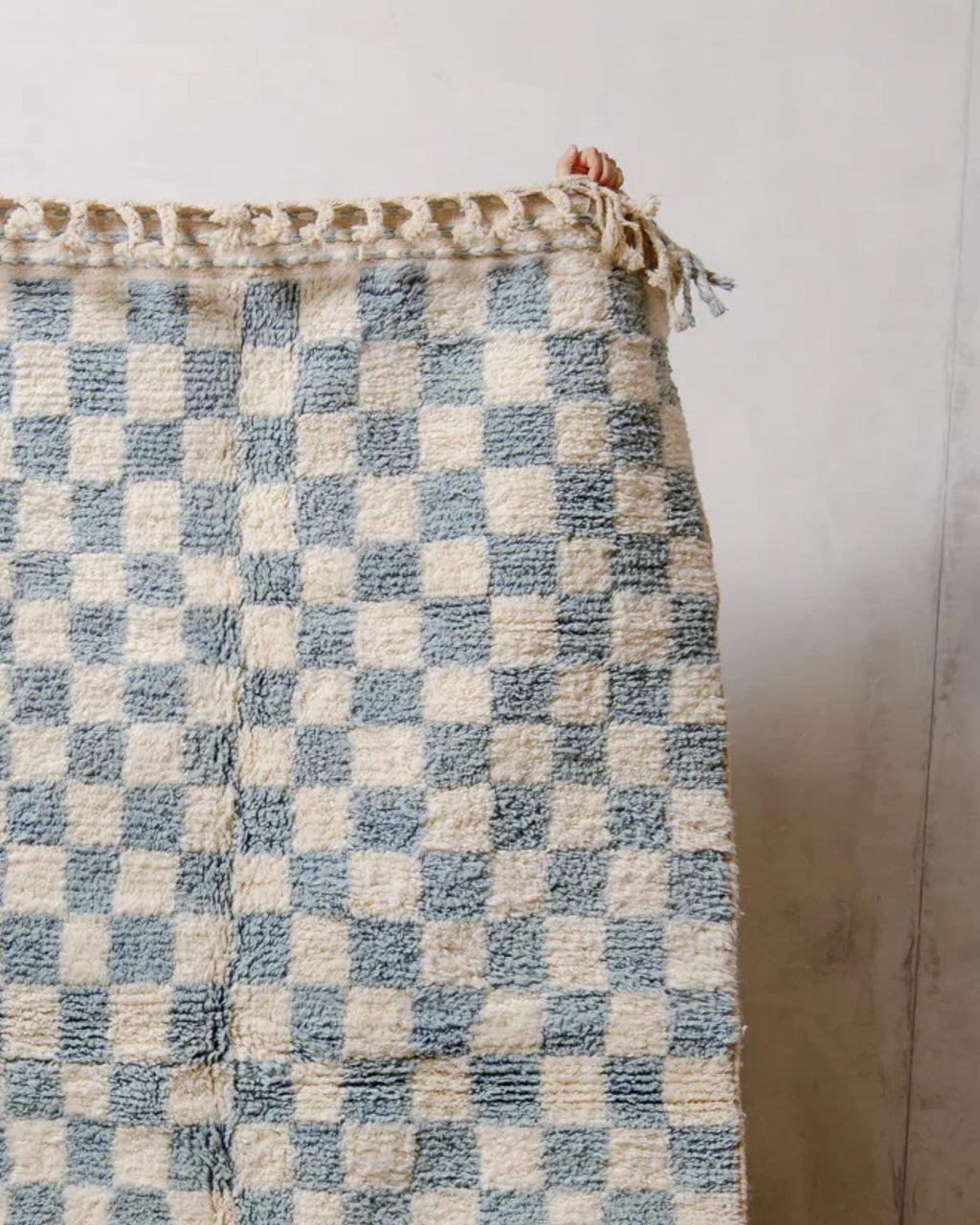 Handmade Beni Ourain Rug: Checkered Moroccan Rug, Custom Size