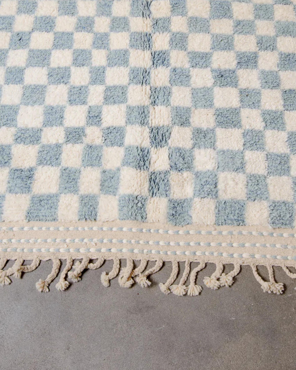 Handmade Beni Ourain Rug: Checkered Moroccan Rug, Custom Size