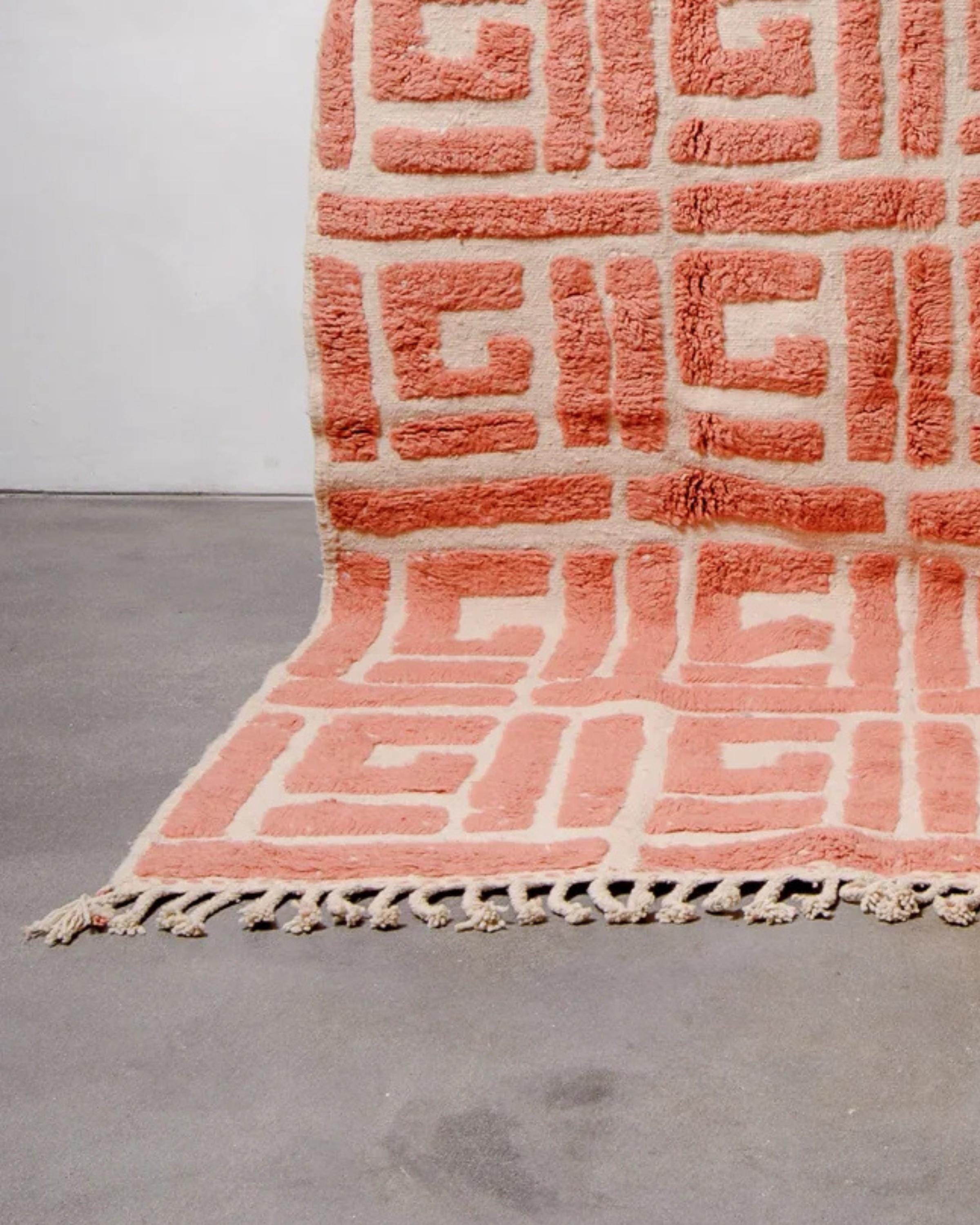 Handmade Beni Ourain Rug: Custom Moroccan Rug, Neutral Geometric Decor