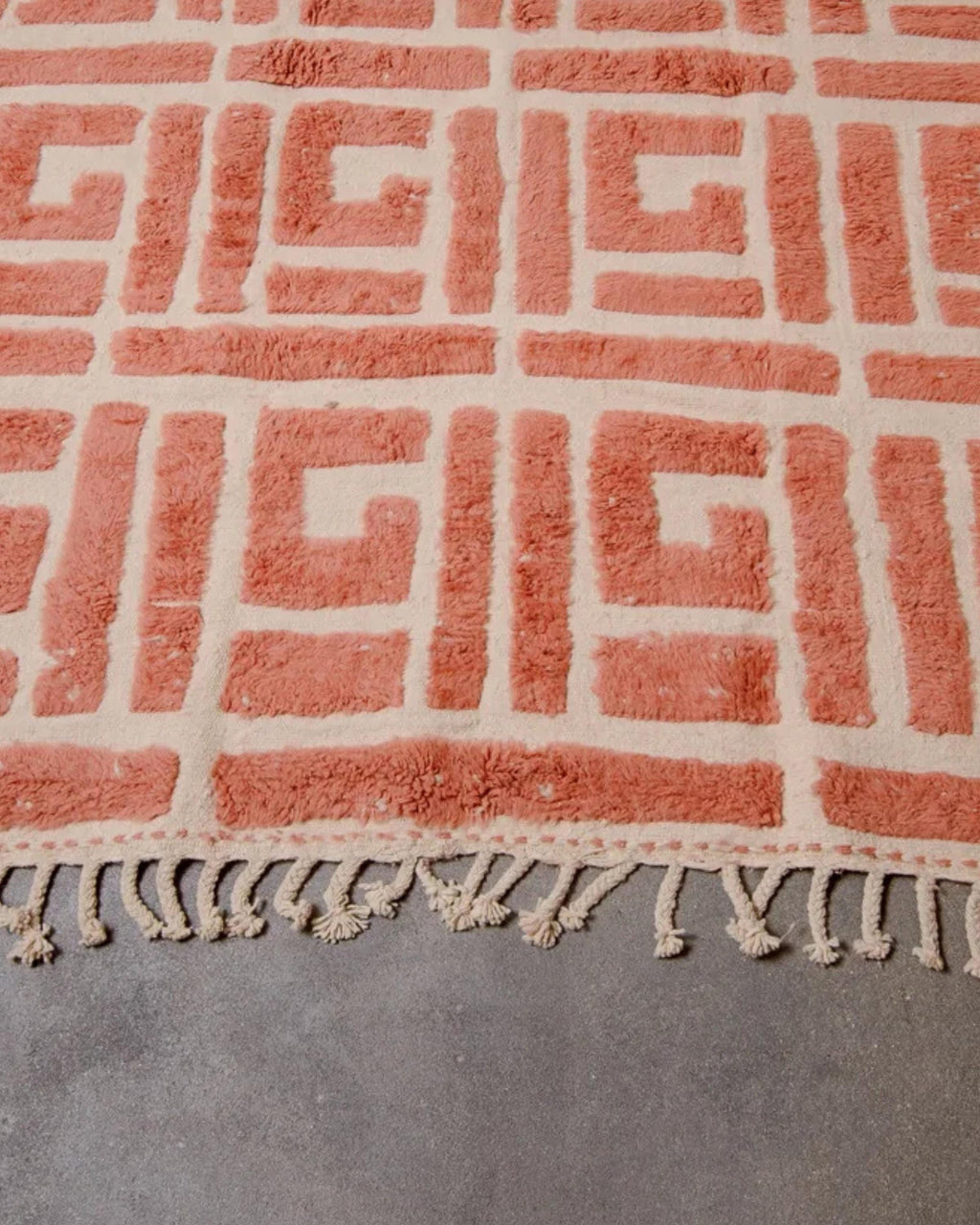 Handmade Beni Ourain Rug: Custom Moroccan Rug, Neutral Geometric Decor