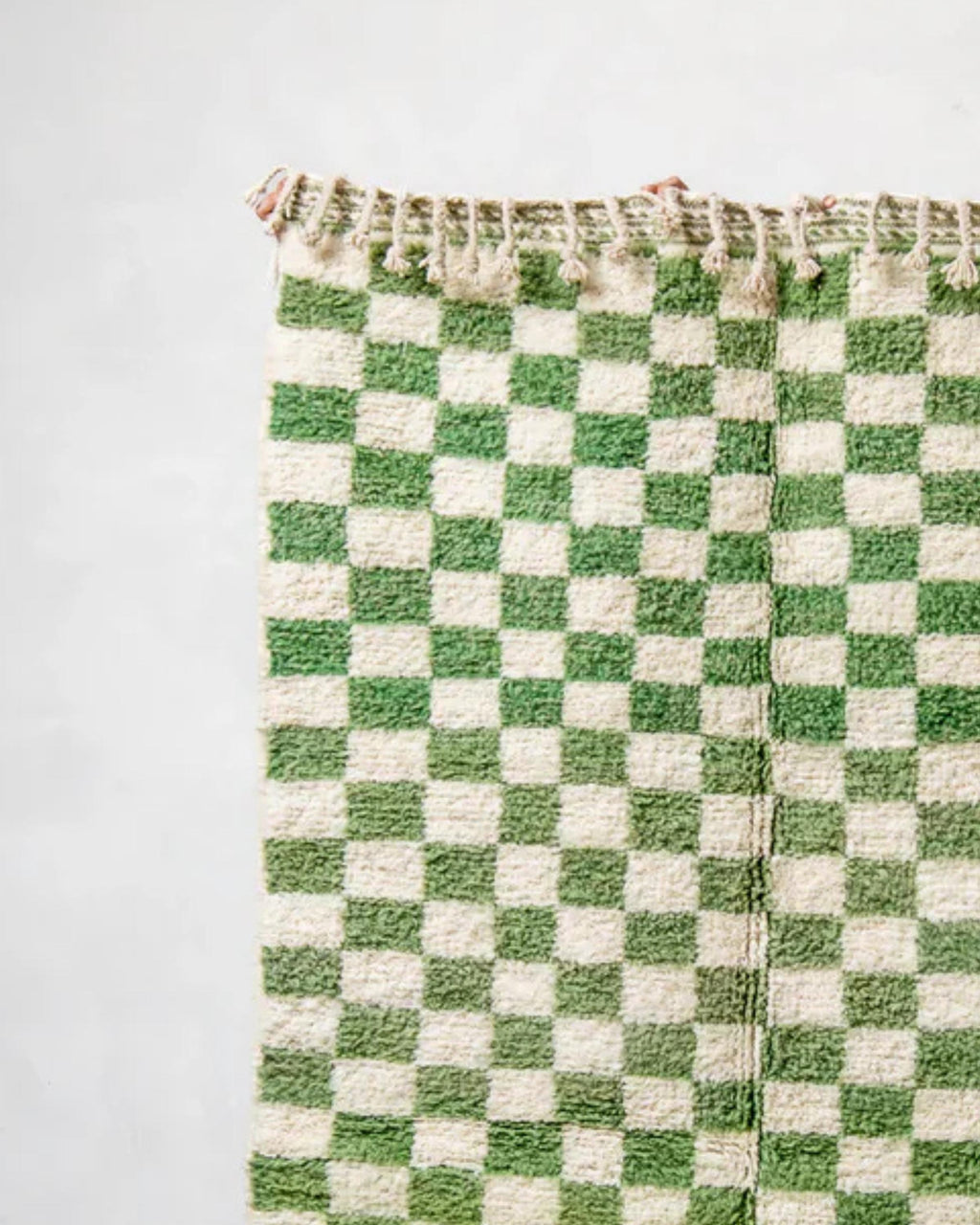 Handmade Beni Ourain Rug: Checkered Moroccan Wool Carpet, Custom Size