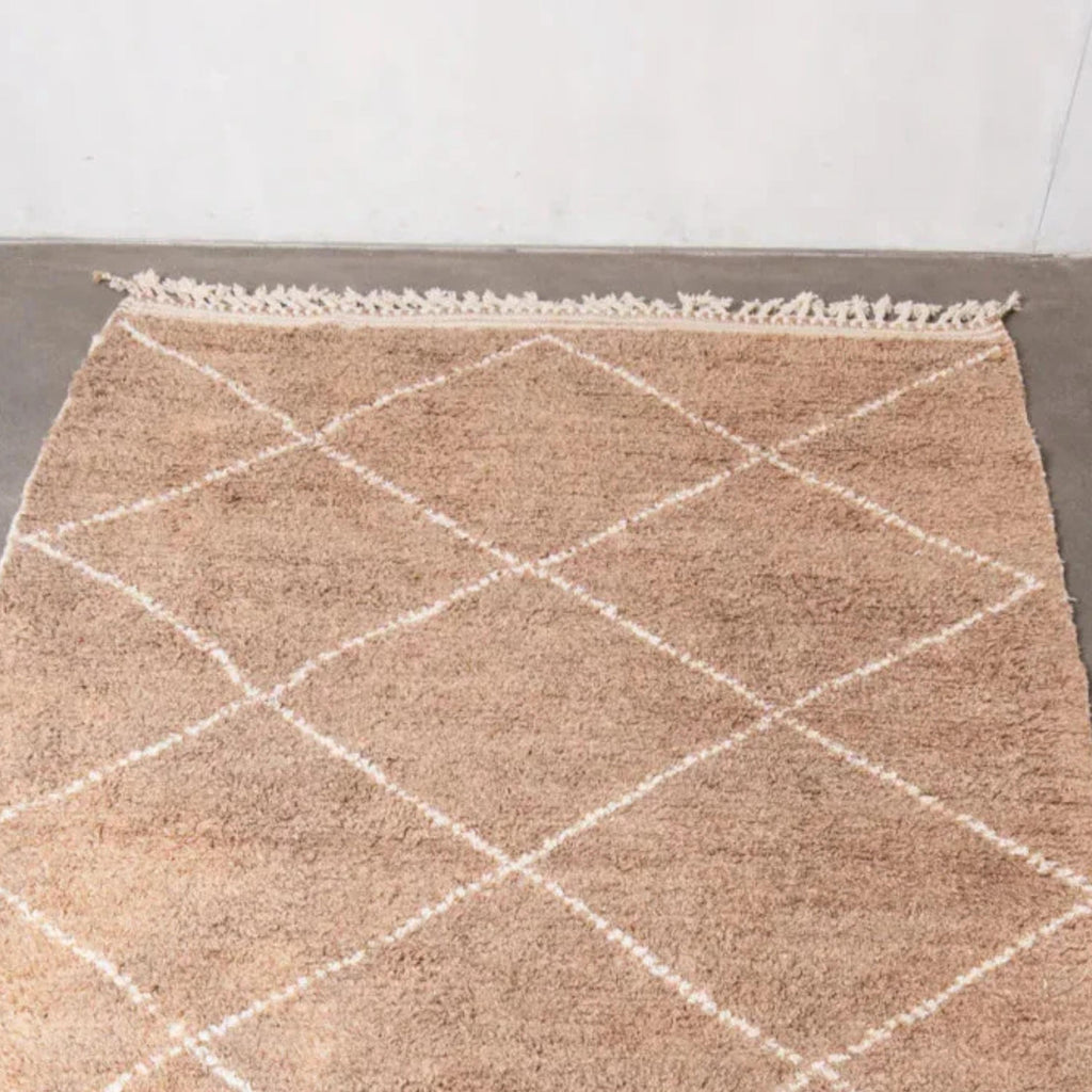 Handmade Beni Ourain Moroccan Rug: Neutral Bohemian Decor, Custom Size