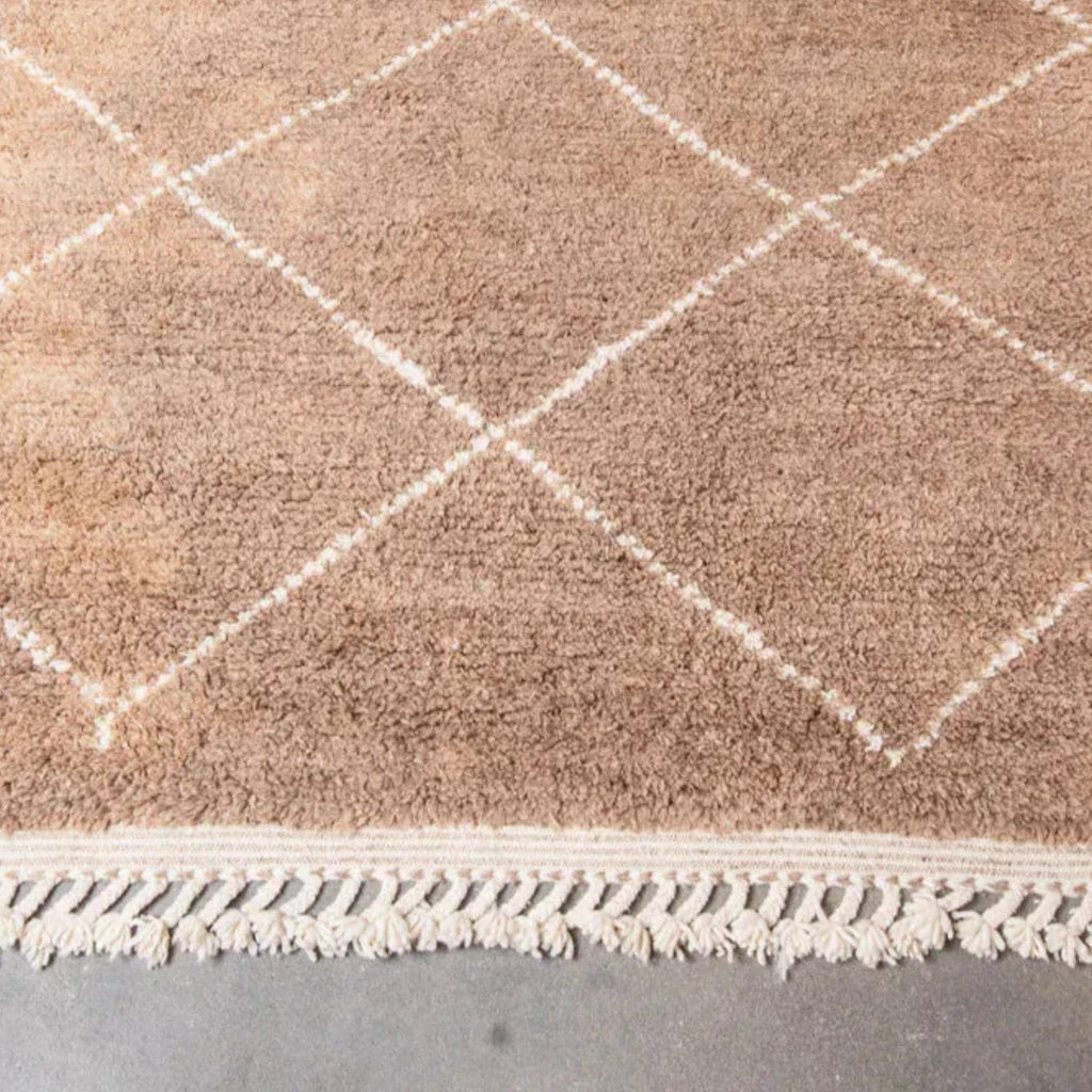 Handmade Beni Ourain Moroccan Rug: Neutral Bohemian Decor, Custom Size