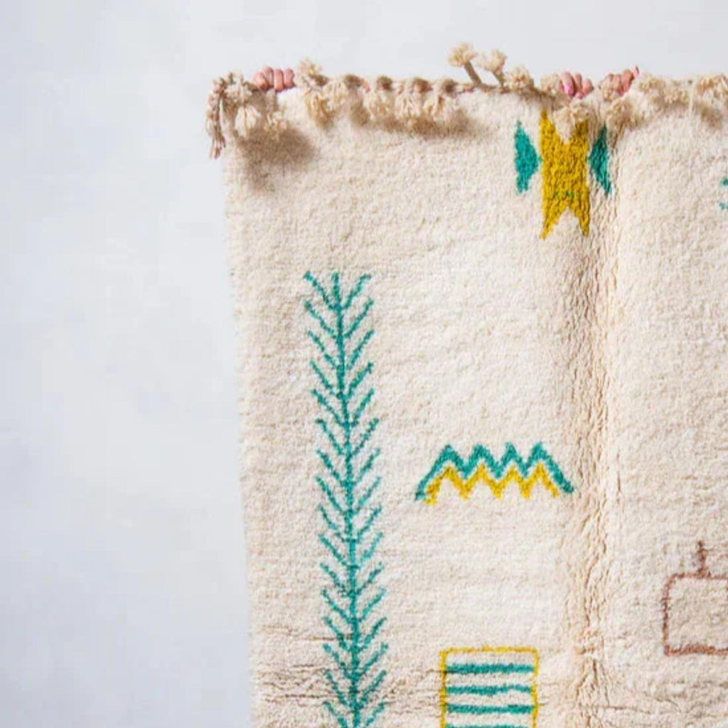 Handwoven Moroccan Rug: Vibrant Bohemian Style Area Rug, Custom Size