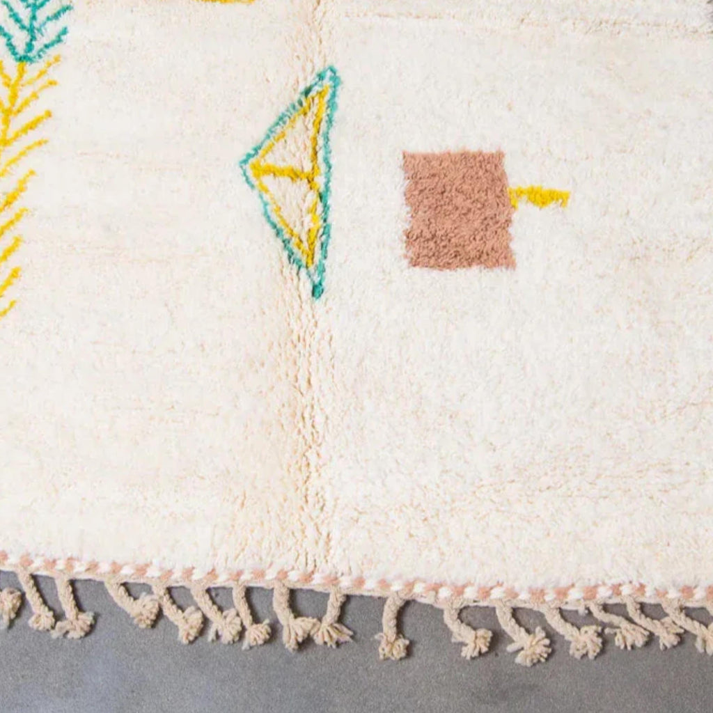 Handwoven Moroccan Rug: Vibrant Bohemian Style Area Rug, Custom Size