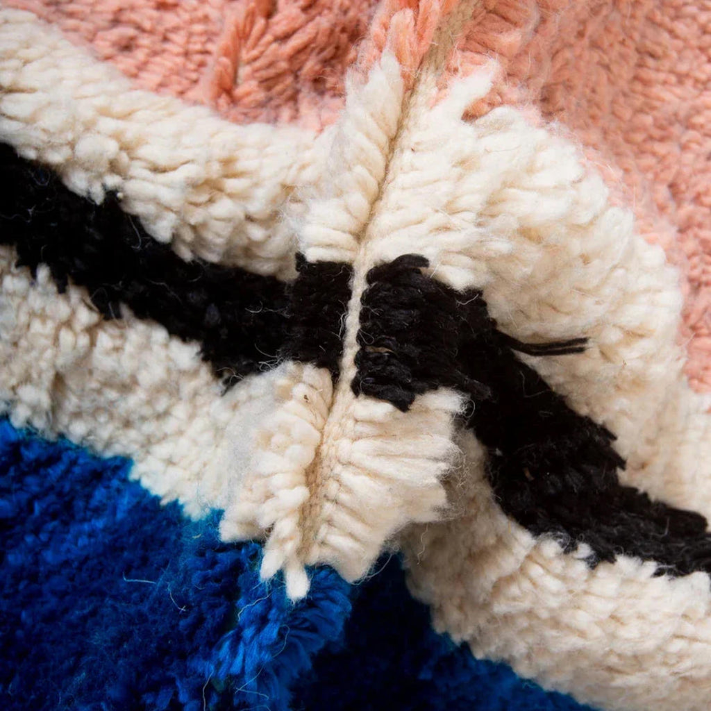 Handmade Beni Ourain Rug: Geometric Bohemian Moroccan Rug, Custom Size