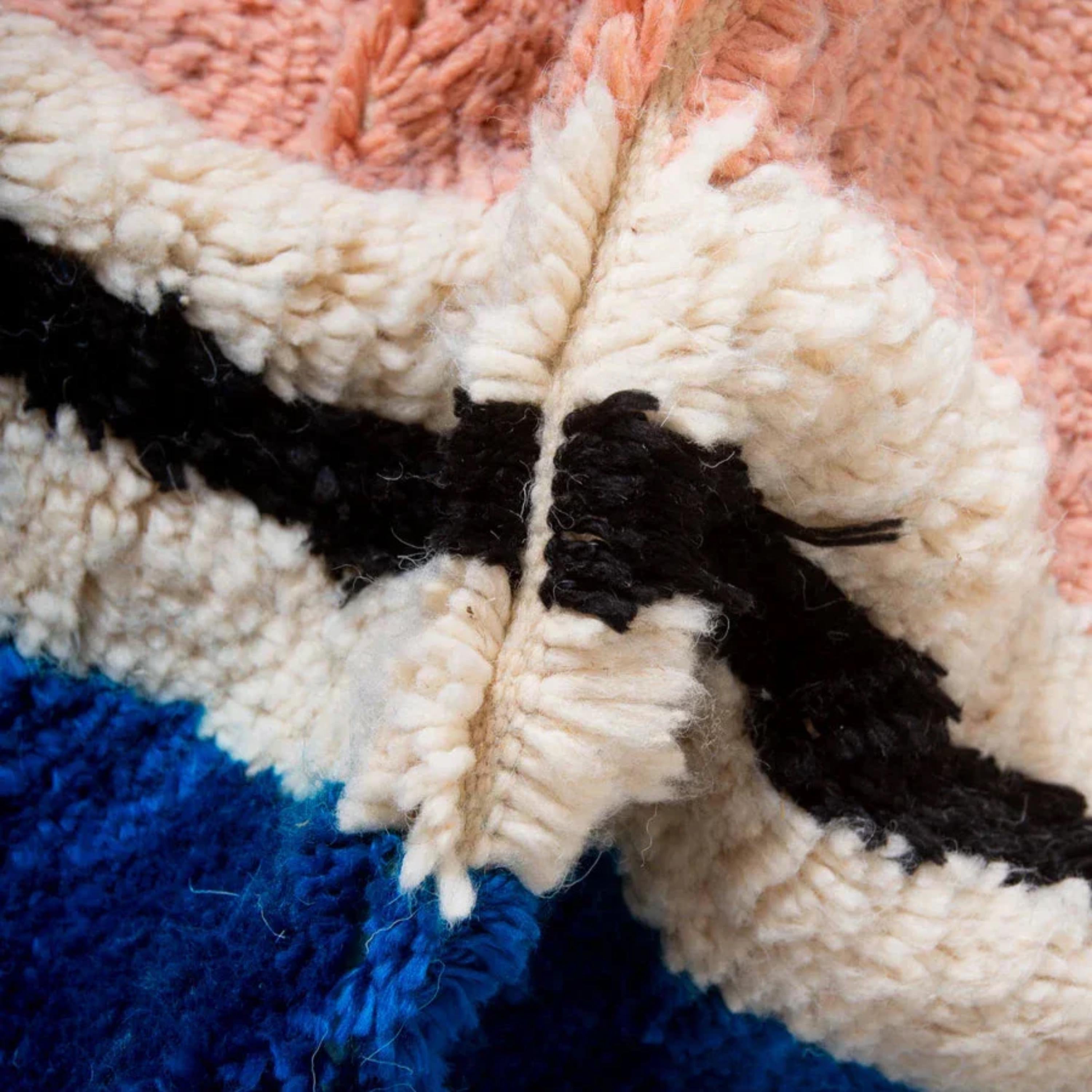 Handmade Beni Ourain Rug: Geometric Bohemian Moroccan Rug, Custom Size