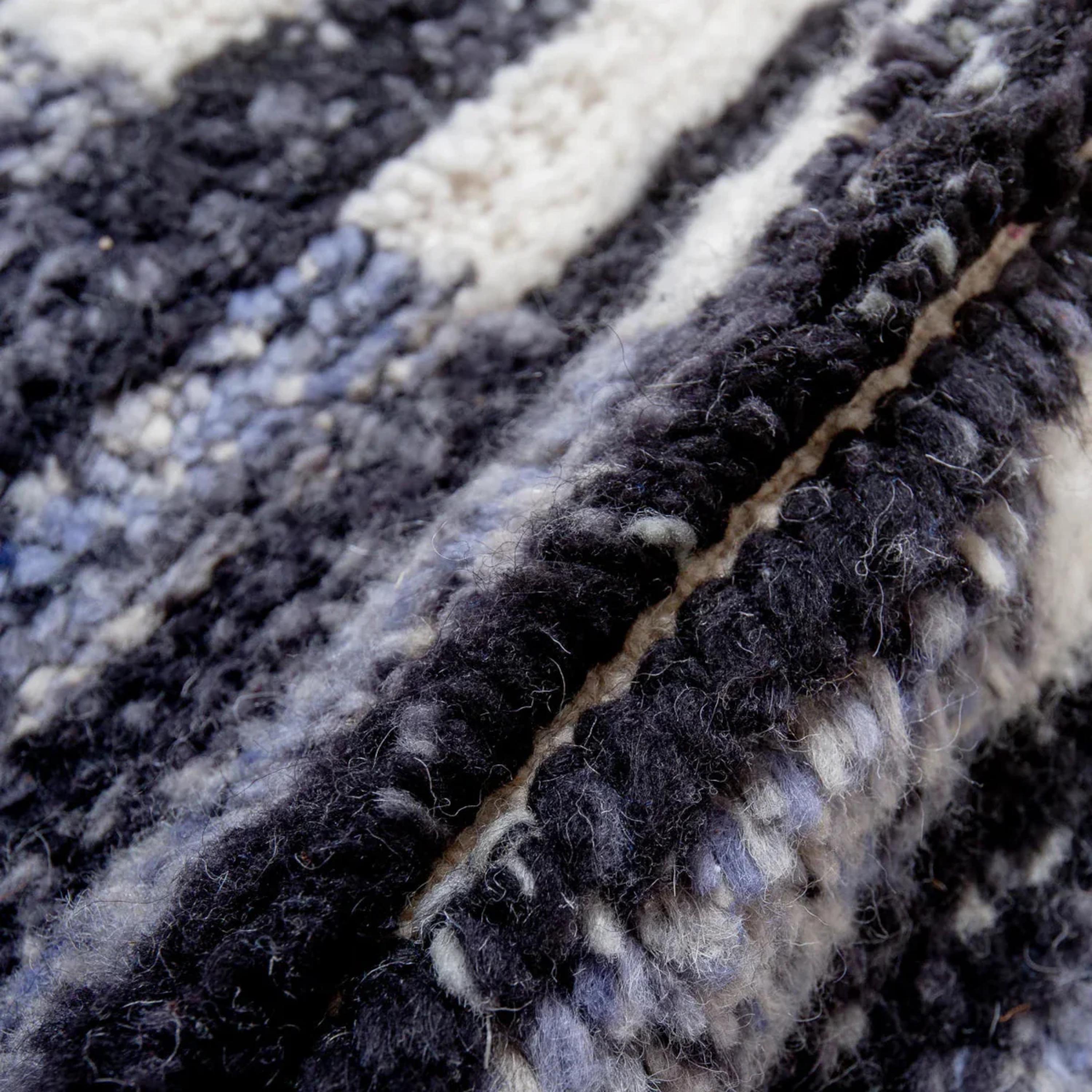 Handmade Beni Ourain Moroccan Rug: Neutral Wool Berber Carpet