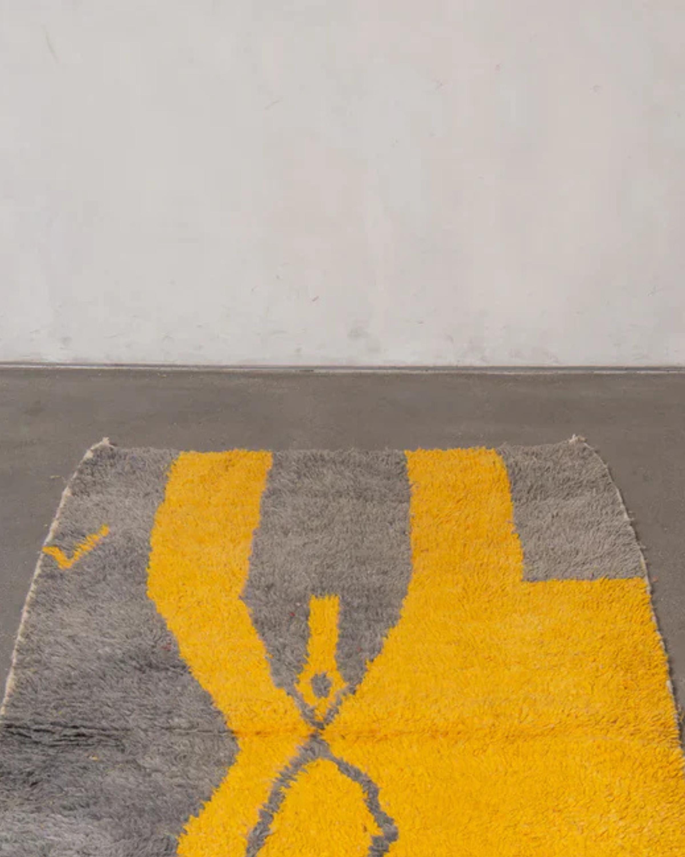 Handwoven Moroccan Shag Rug: Plush Bohemian Style, Custom Size