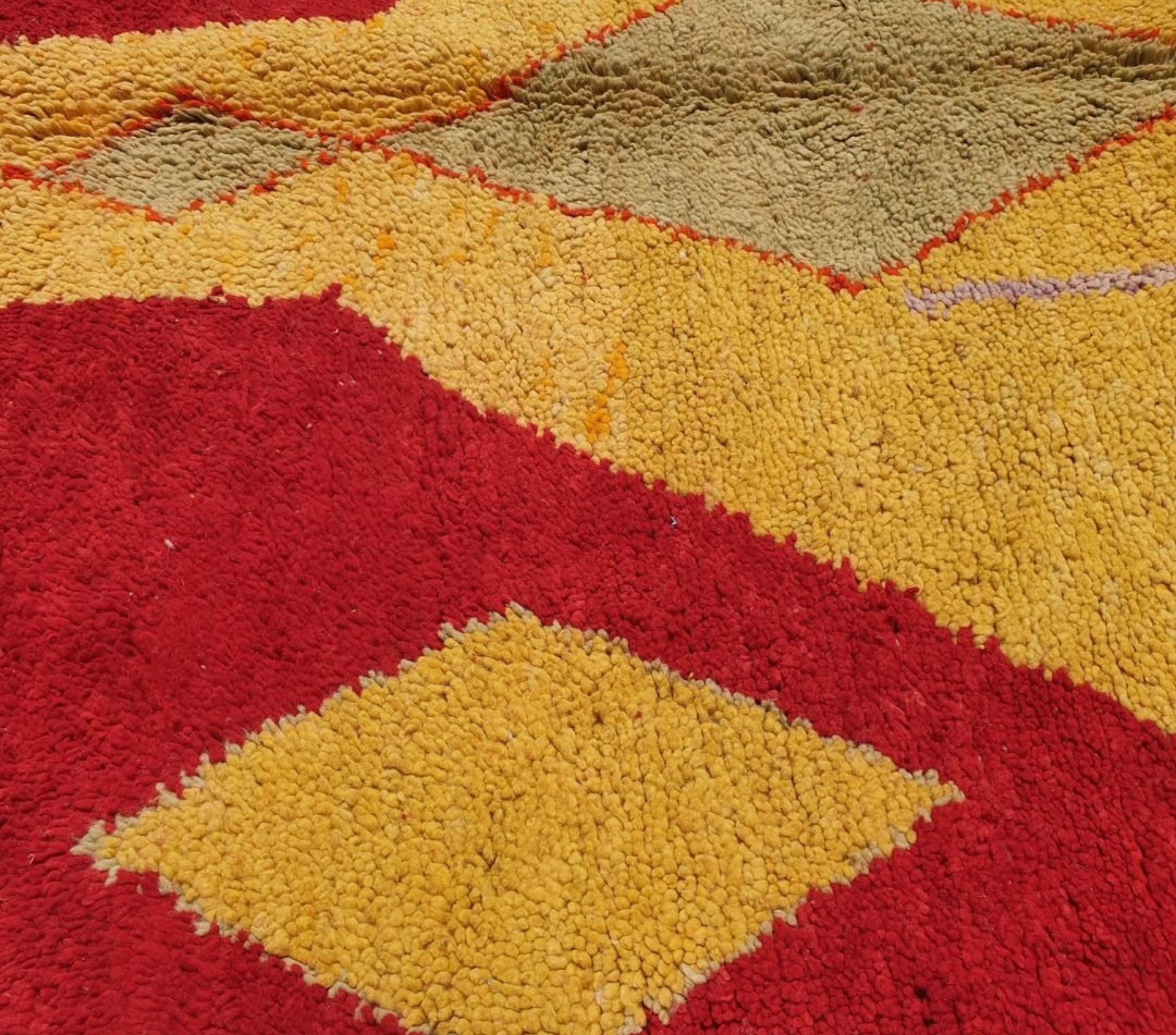 Lamia, Red, Orange, and Yellow Moroccan Rug