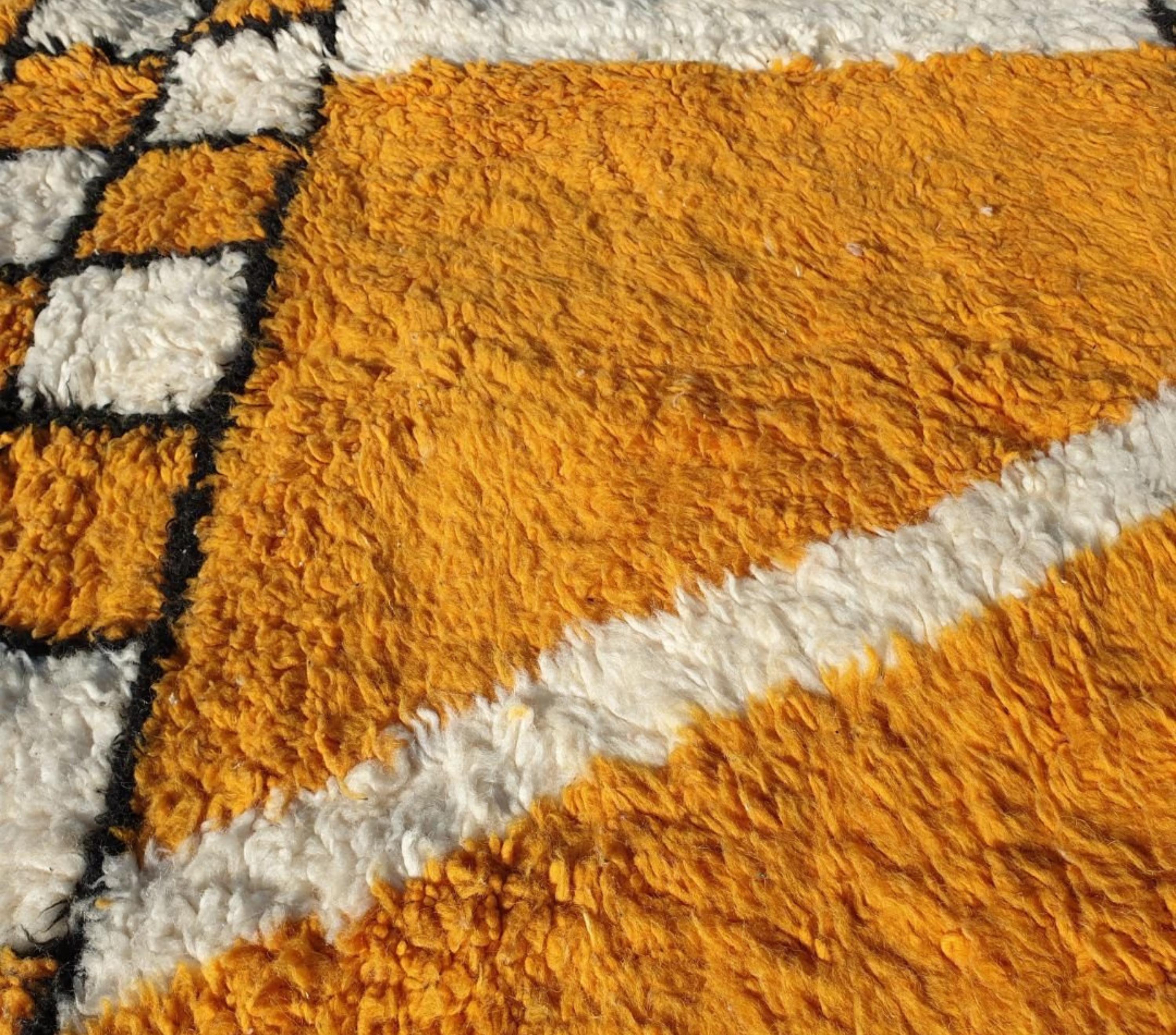 Manal, Yellow Checkered Moroccan Rug