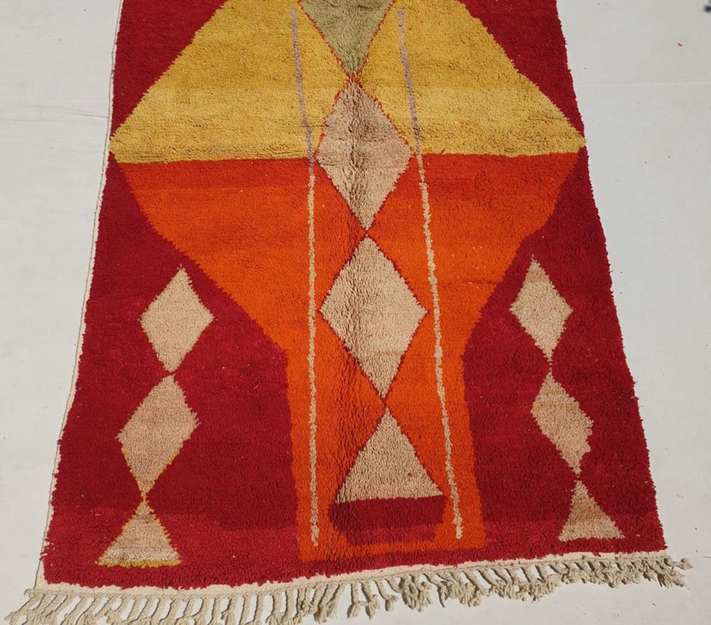 Lamia, Red, Orange, and Yellow Moroccan Rug