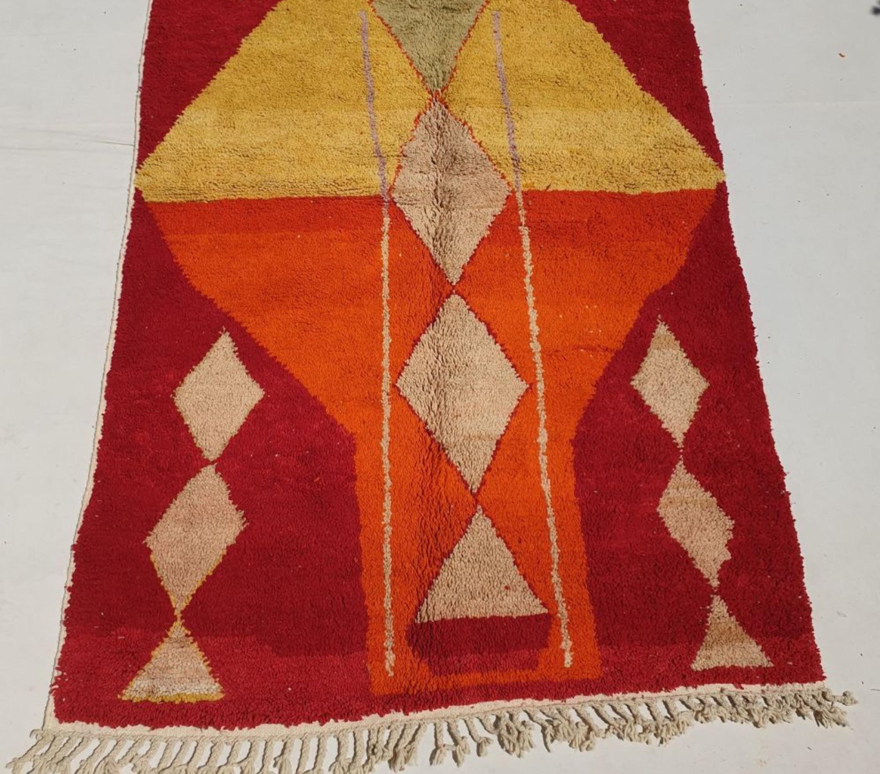 Lamia, Red, Orange, and Yellow Moroccan Rug