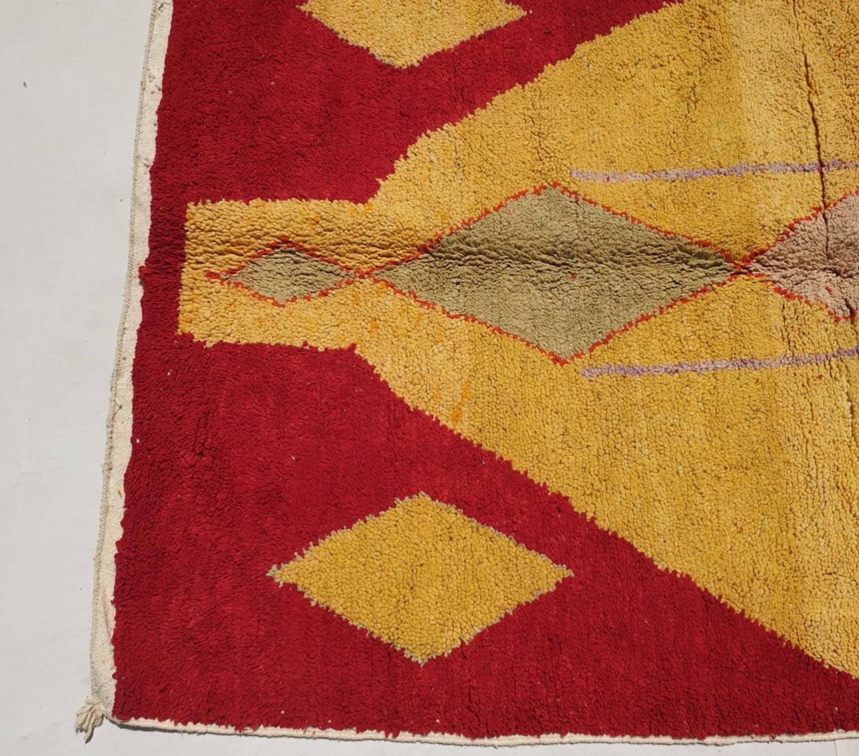 Lamia, Red, Orange, and Yellow Moroccan Rug