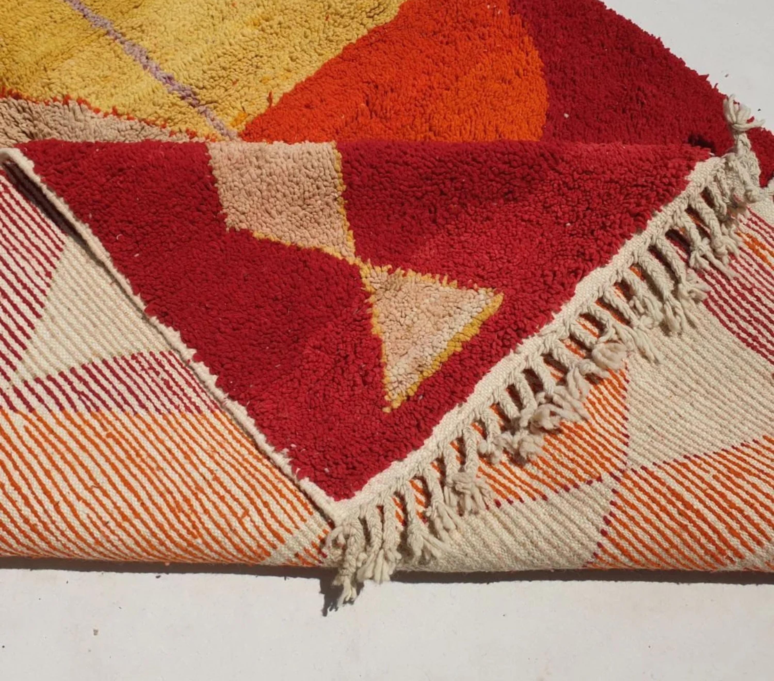 Lamia, Red, Orange, and Yellow Moroccan Rug