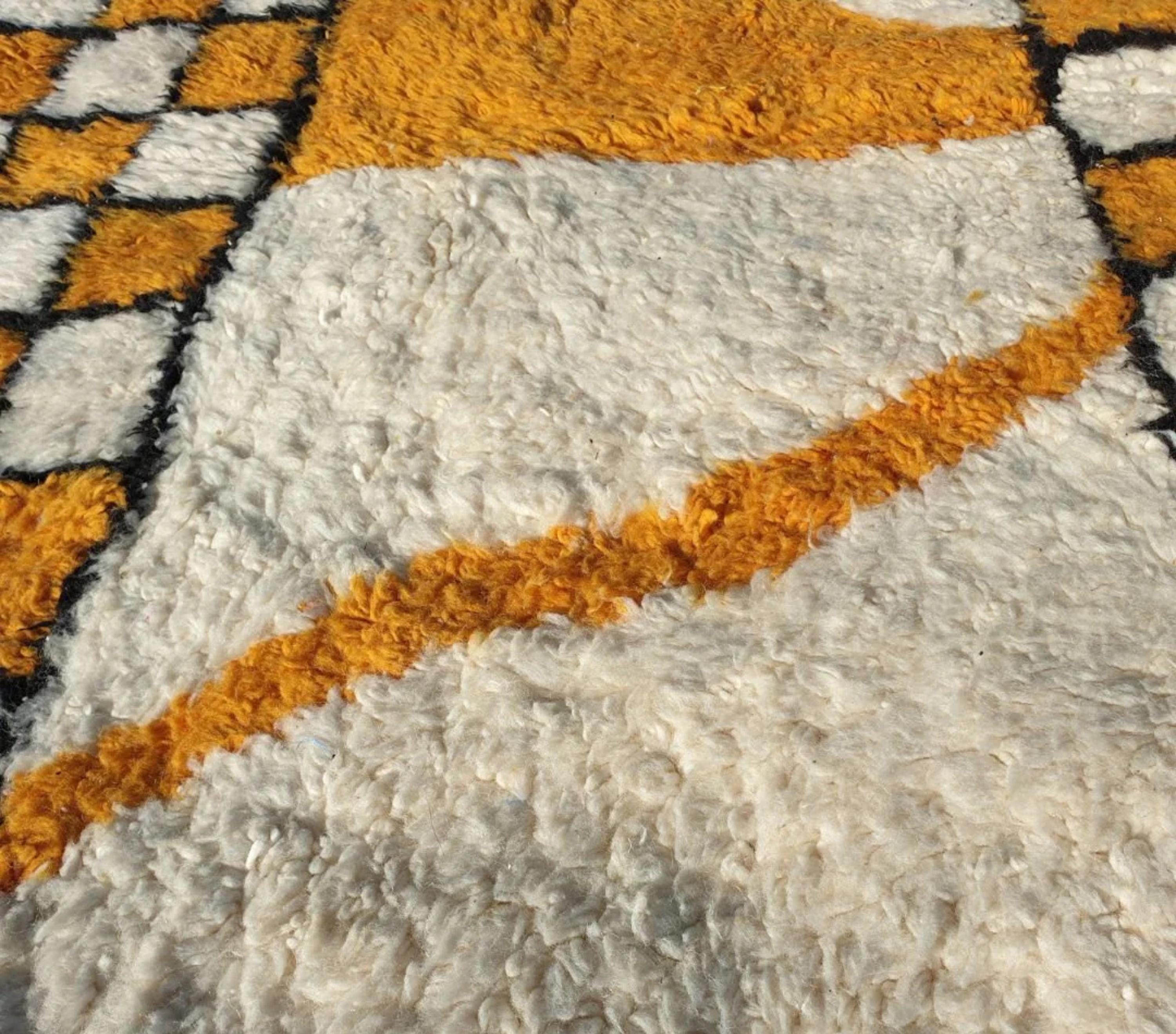 Manal, Yellow Checkered Moroccan Rug