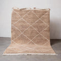 Handmade Beni Ourain Moroccan Rug: Neutral Bohemian Decor, Custom Size