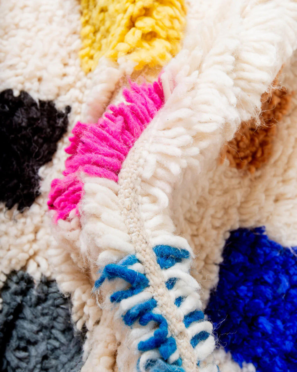 Handmade Wool Moroccan Rug: Colorful Beni Ourain, Custom Azilal Design