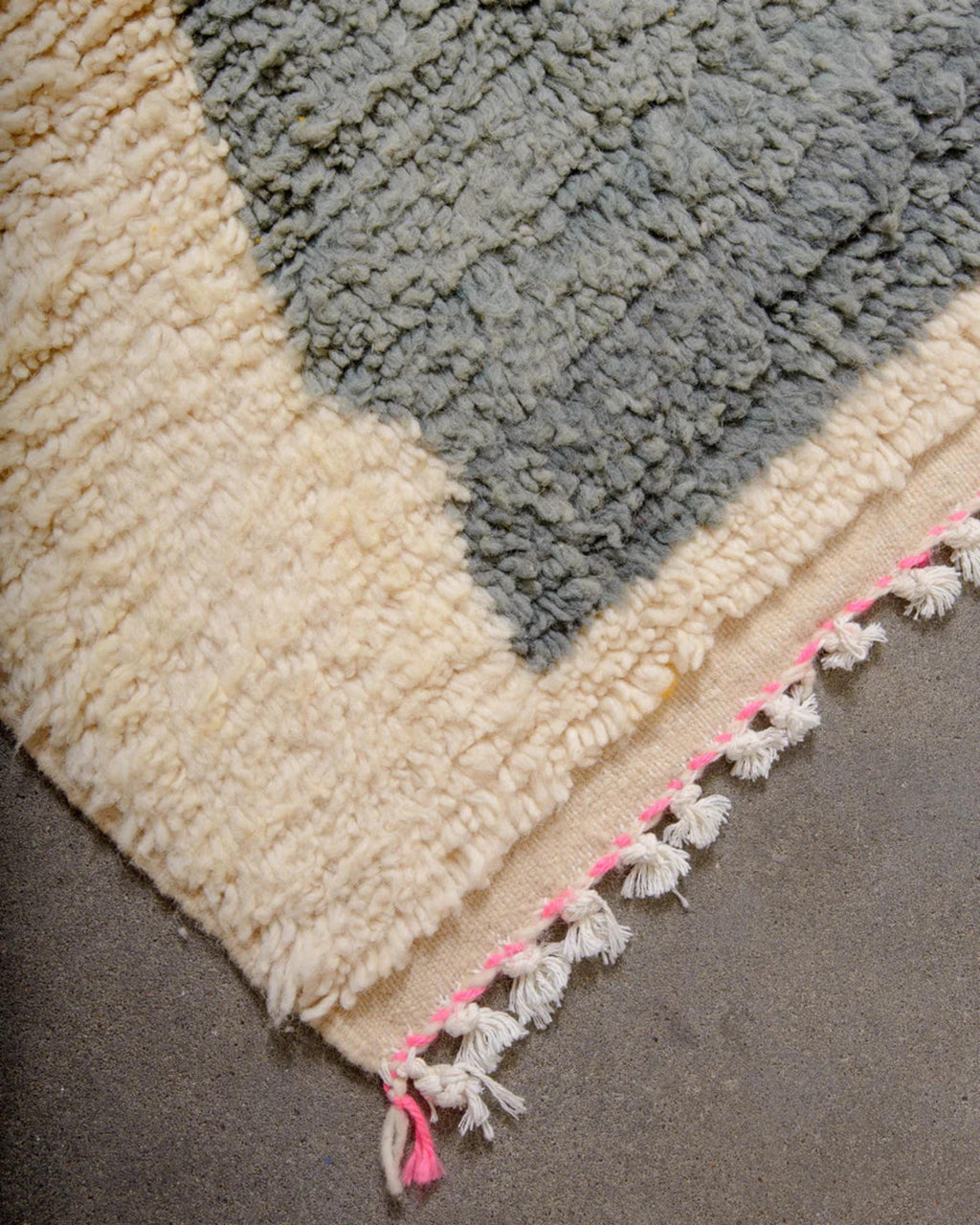 Custom Moroccan Rug: Hand-Knotted Wool, Orange & White