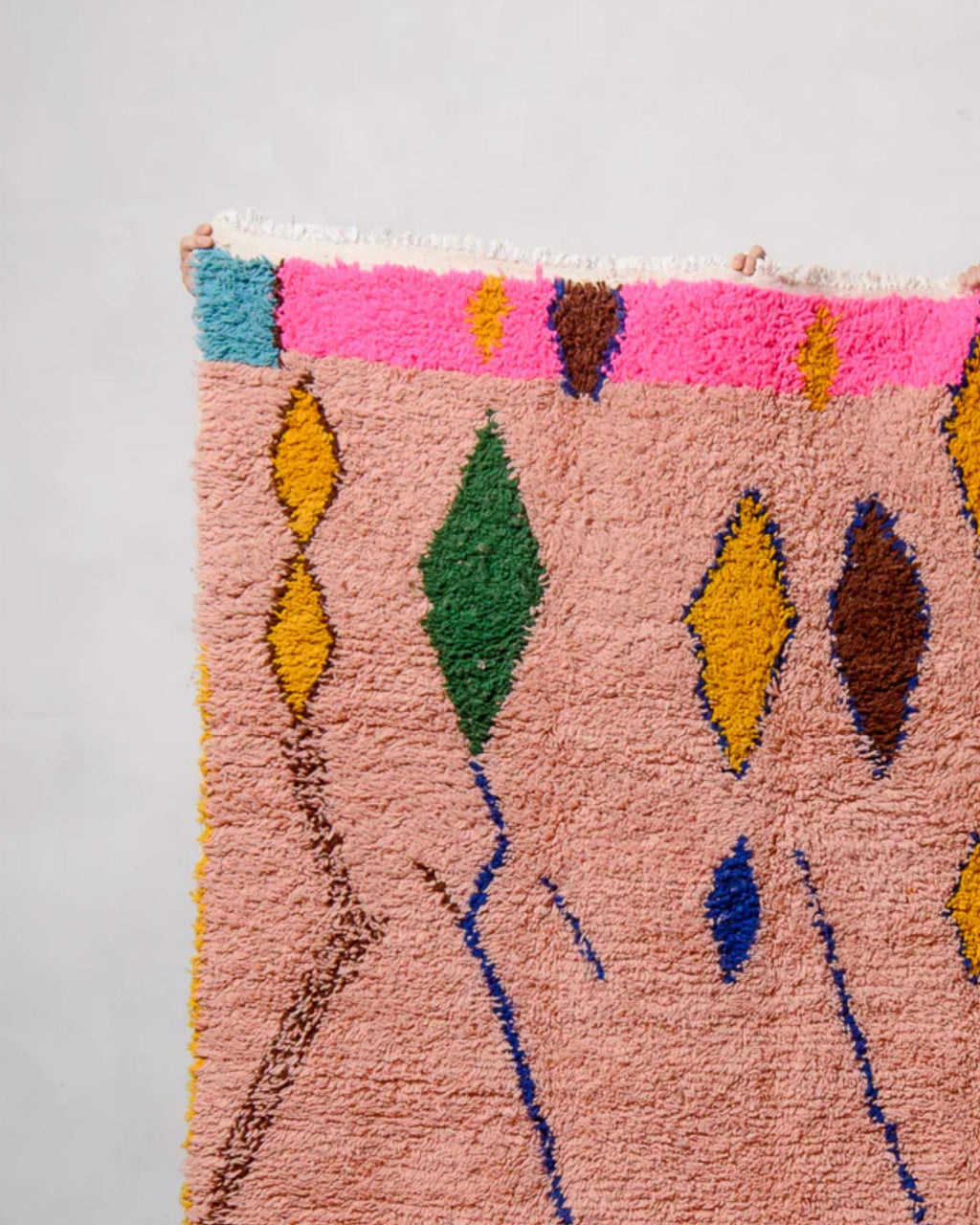 Handmade Moroccan Berber Rug: Colorful Boujaad Wool Rug