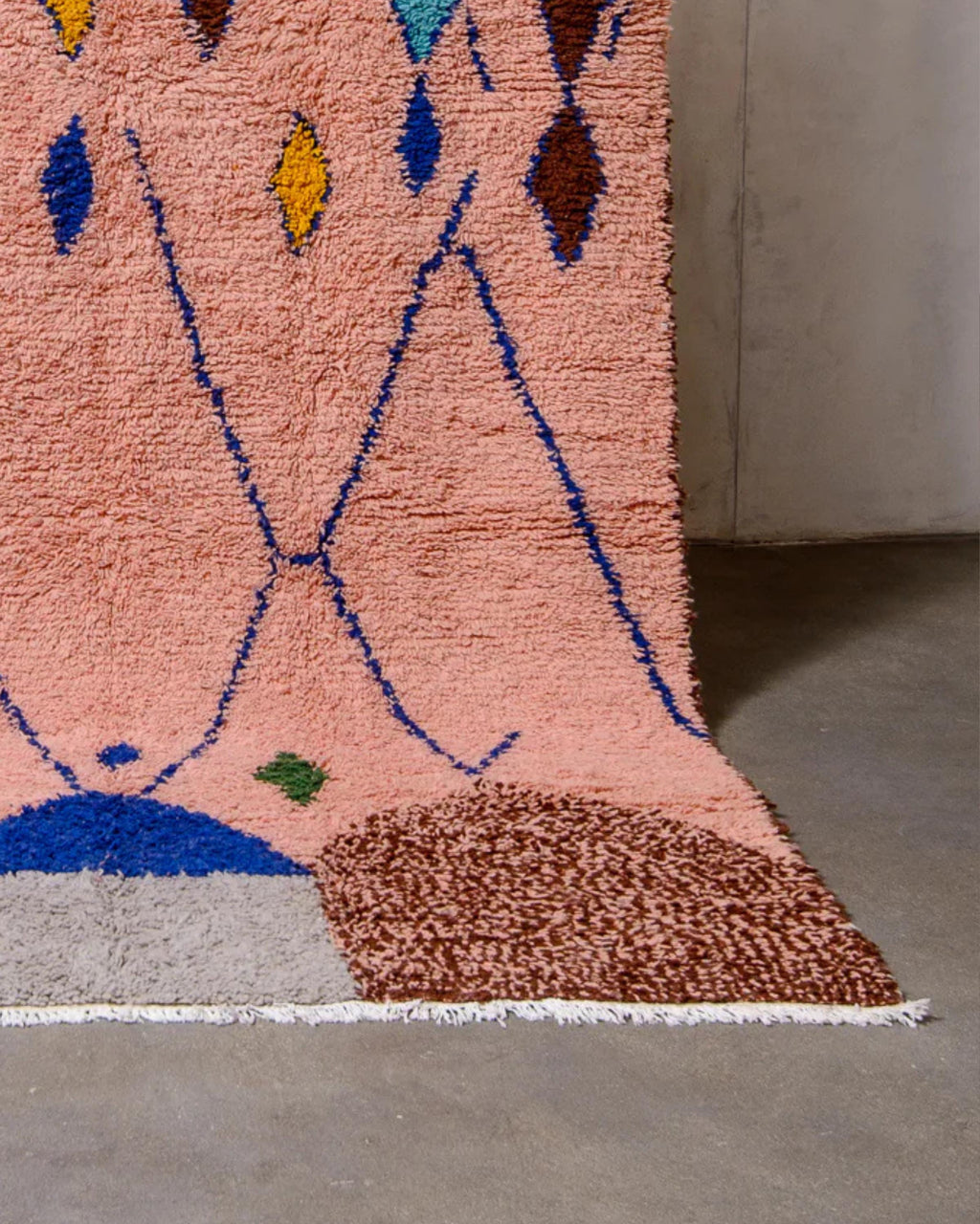 Handmade Moroccan Berber Rug: Colorful Boujaad Wool Rug