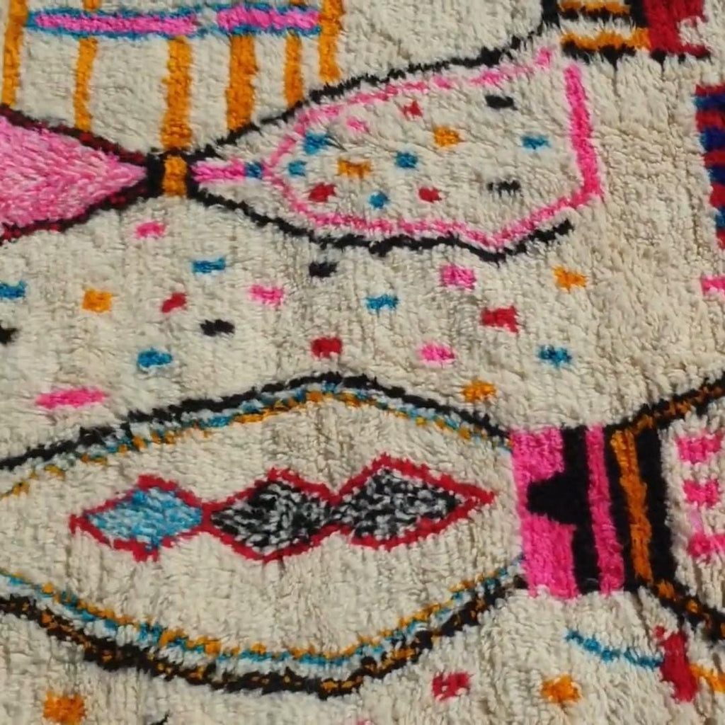 Handmade Azilal Berber Rug: Abstract Multicolored Moroccan Carpet