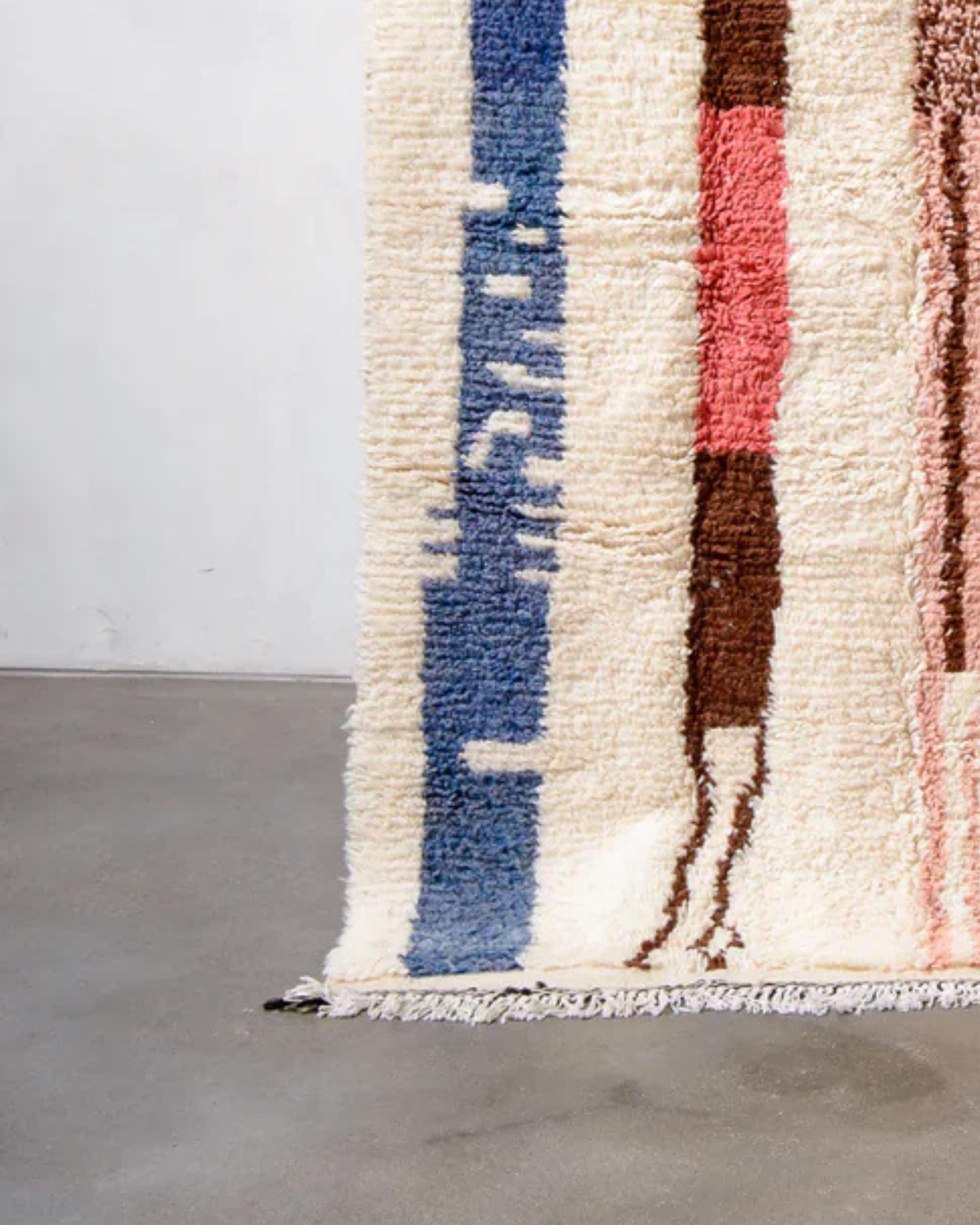 Handmade Beni Ourain Berber Rug: 8x10 Moroccan Wool Carpet