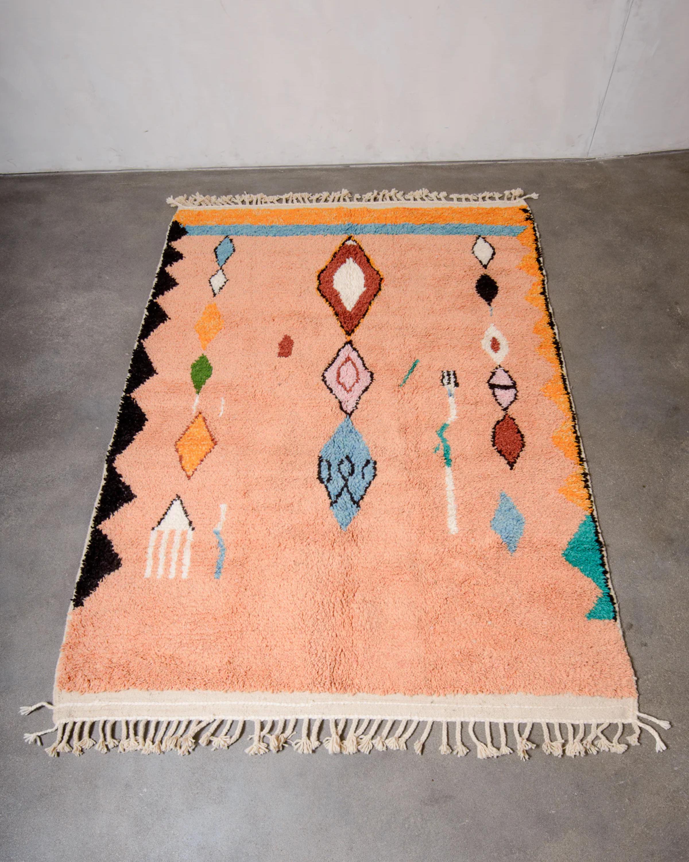 Handwoven Beni Ourain Rug: Moroccan Wool Area Rug