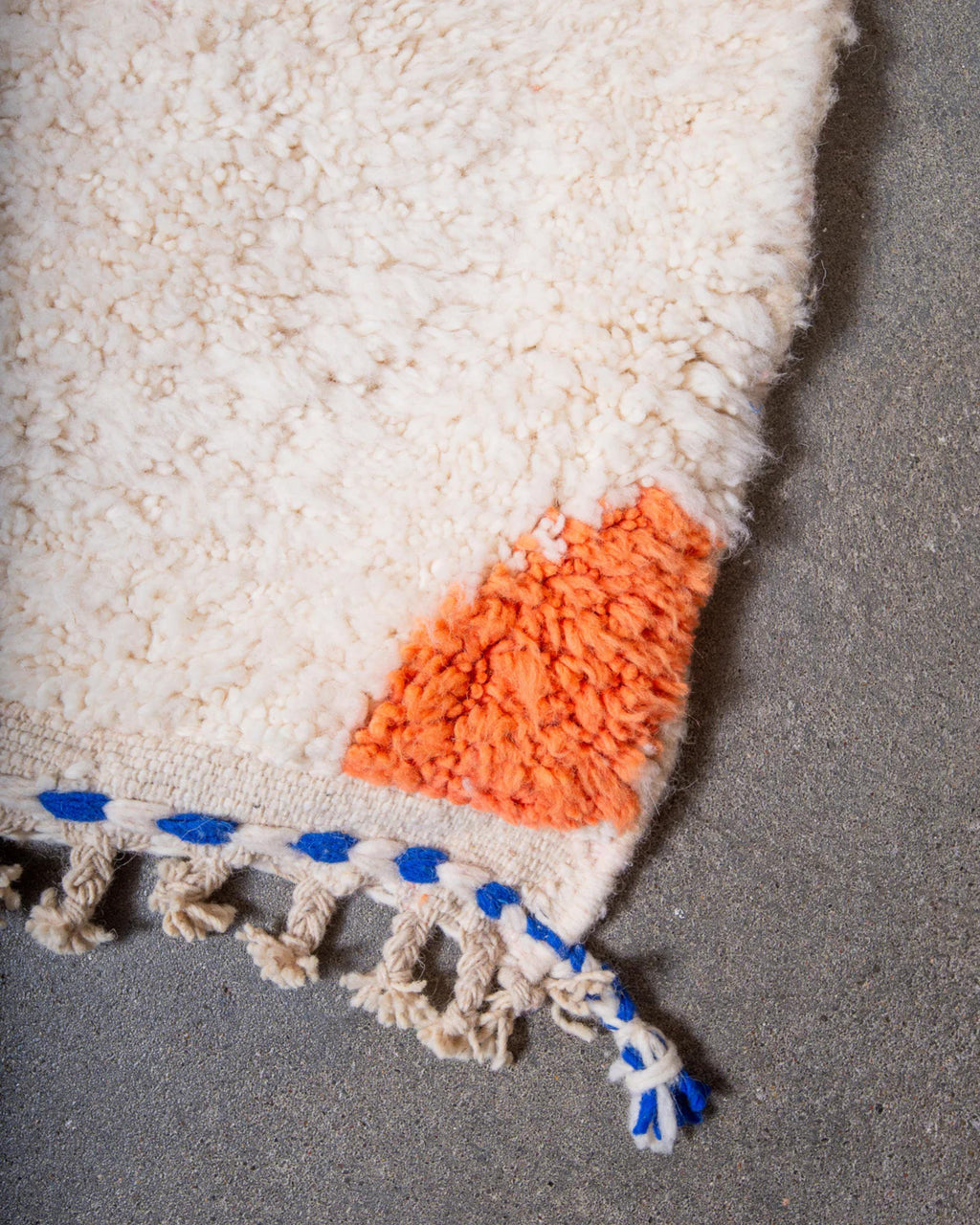 Handmade Beni Ourain Wool Rug: Multicolor Moroccan Carpet