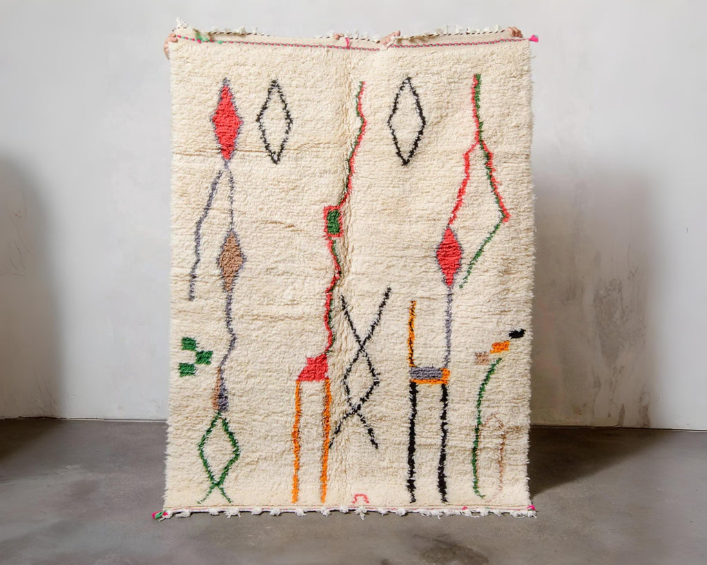 Handwoven Beni Ourain Rug: Moroccan Shag Rug, Custom Size