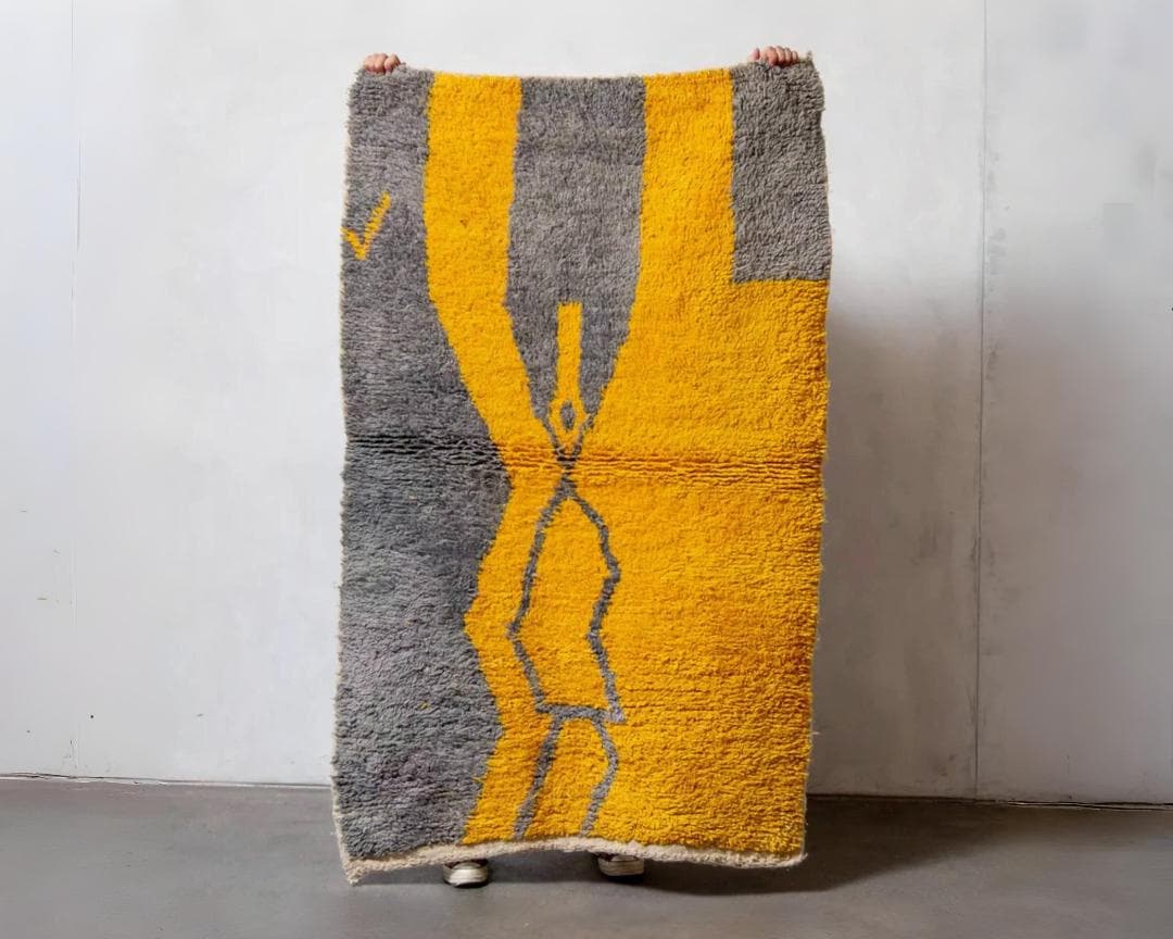 Handwoven Moroccan Shag Rug: Plush Bohemian Style, Custom Size