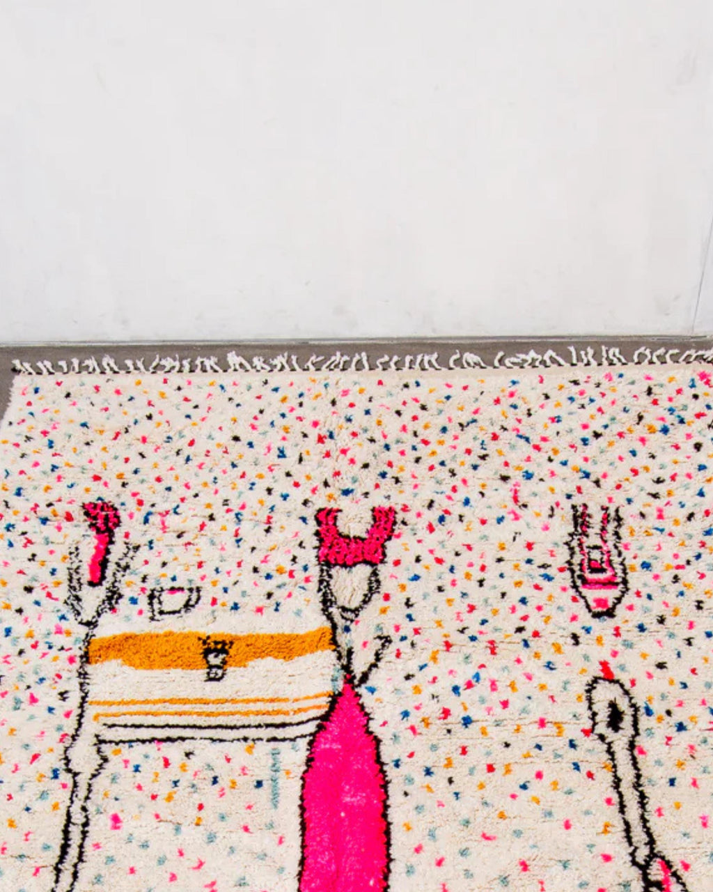 Handmade Beni Ourain Berber Rug: Moroccan White Wool, Azilal Style