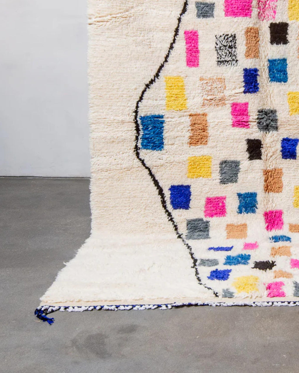 Handmade Wool Moroccan Rug: Colorful Beni Ourain, Custom Azilal Design