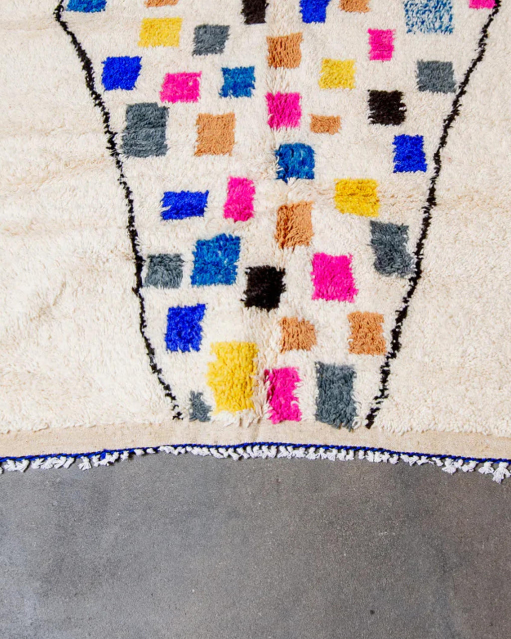 Handmade Wool Moroccan Rug: Colorful Beni Ourain, Custom Azilal Design